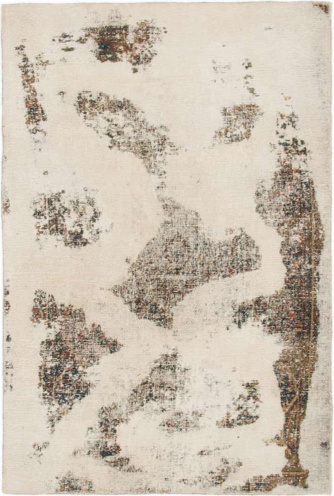 4' x 5' 10 Hand Knotted Ultra Vintage Persian Wool Rug