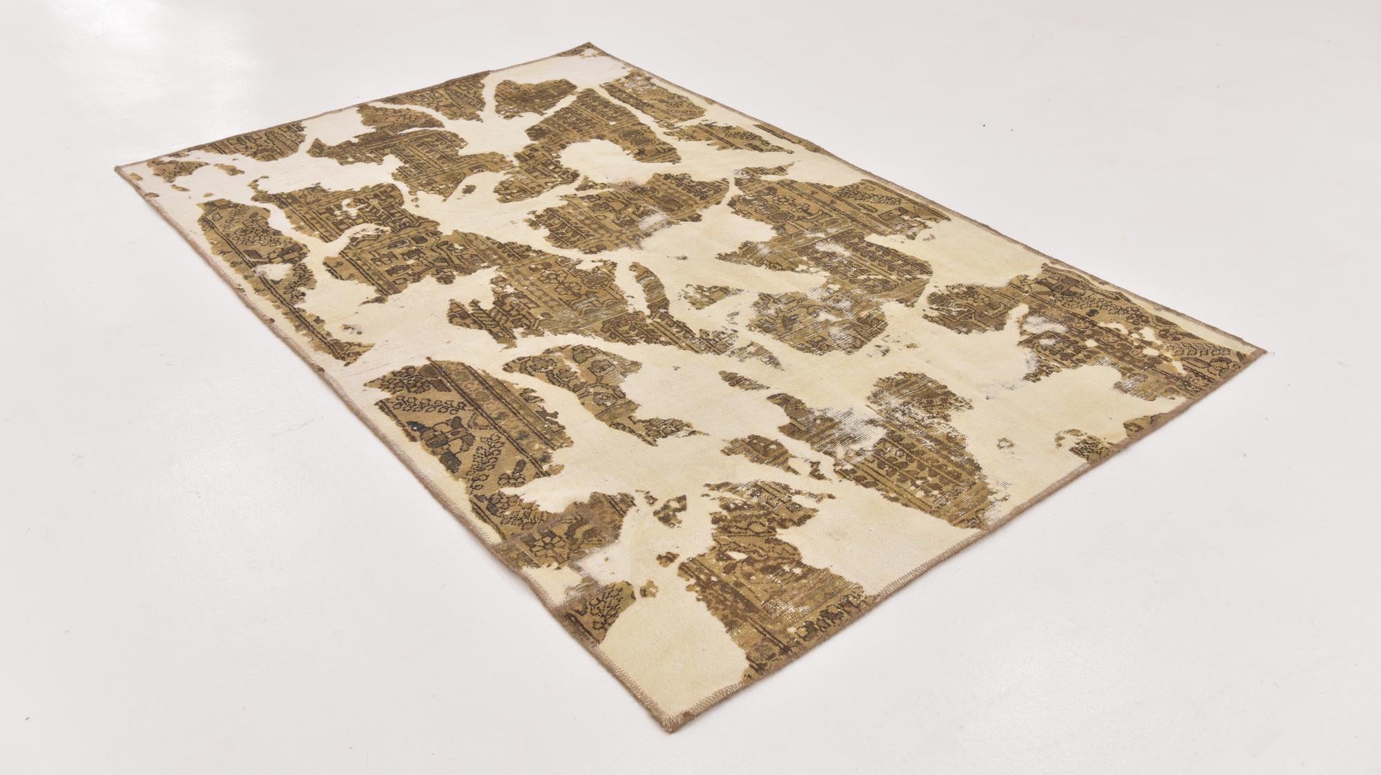 4' 8 x 7' 4 Hand Knotted Ultra Vintage Persian Wool Rug