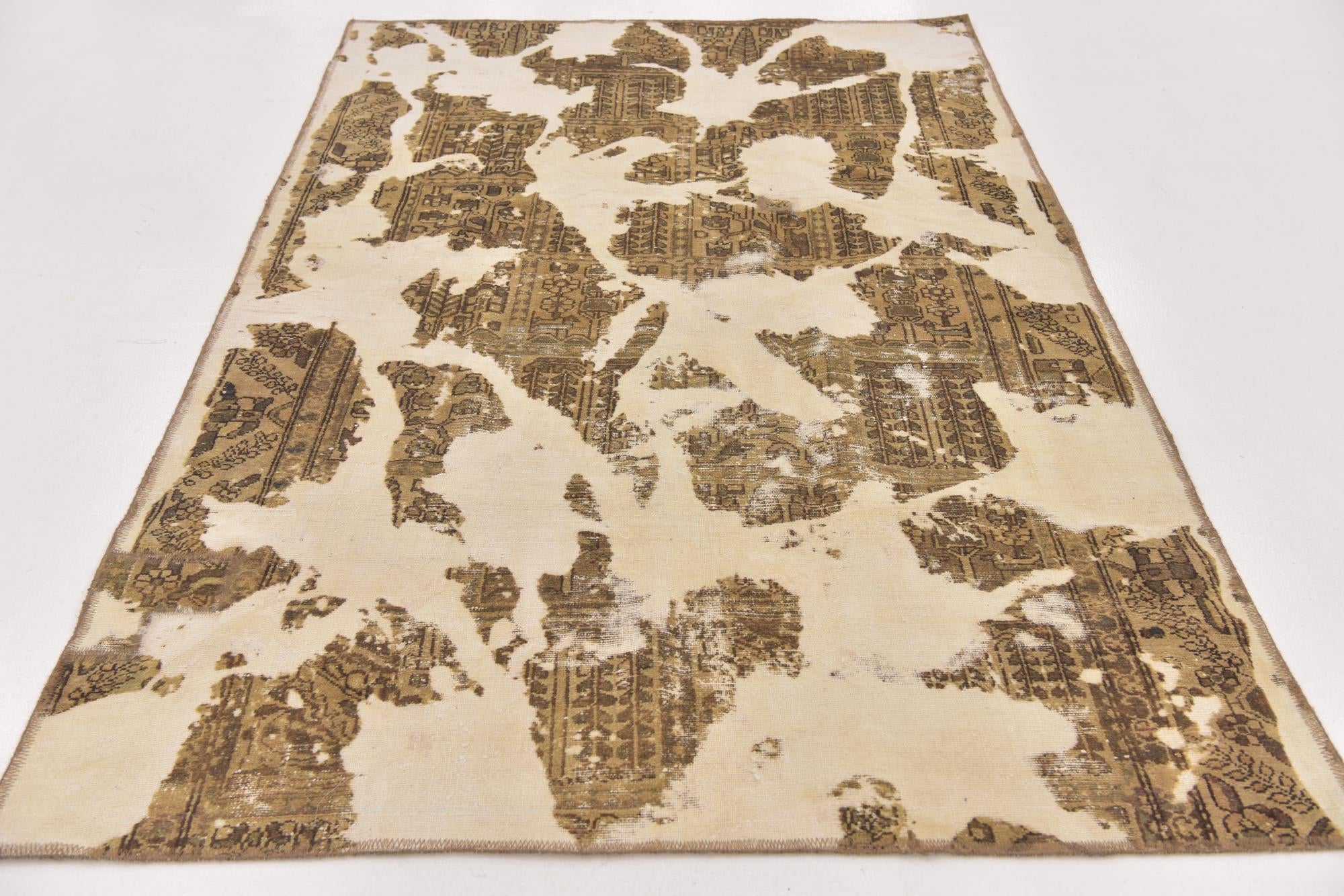 4' 8 x 7' 4 Hand Knotted Ultra Vintage Persian Wool Rug