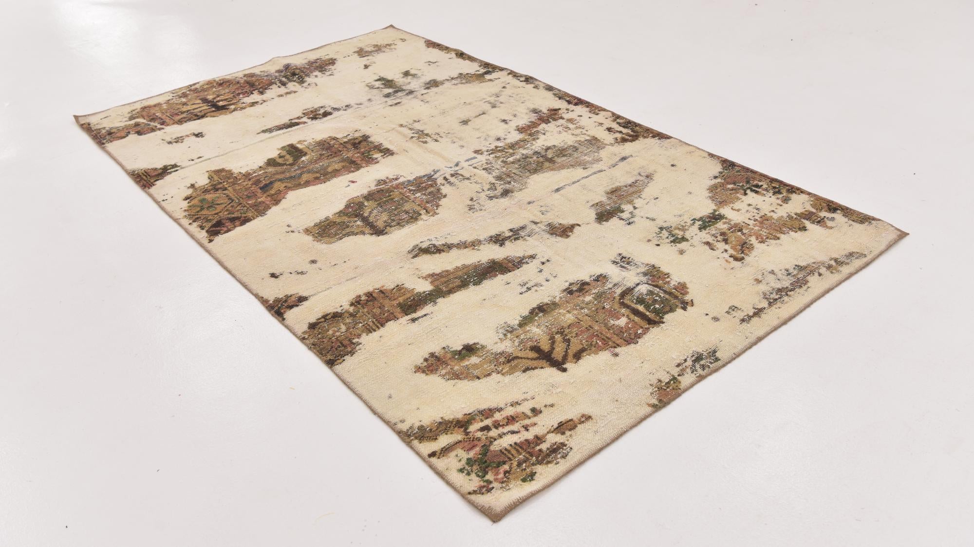 4' 10 x 8' 3 Hand Knotted Ultra Vintage Persian Wool Rug