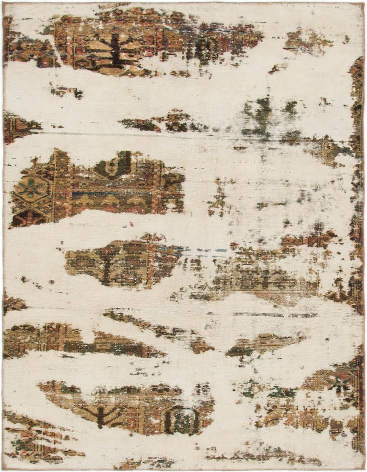 Detail image of 4' 10 x 8' 3 Hand Knotted Ultra Vintage Persian Wool Rug