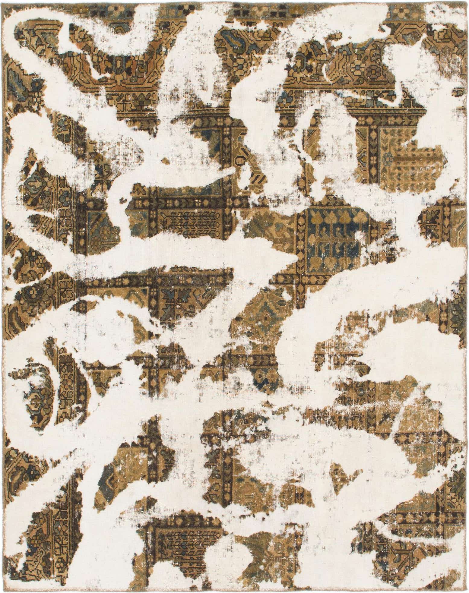 185cm x 230cm Hand Knotted Ultra Vintage Persian Wool Rug
