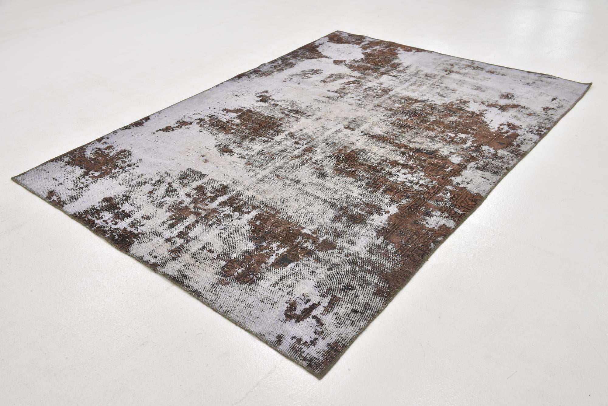 170cm x 240cm Hand Knotted Ultra Vintage Persian Wool Rug