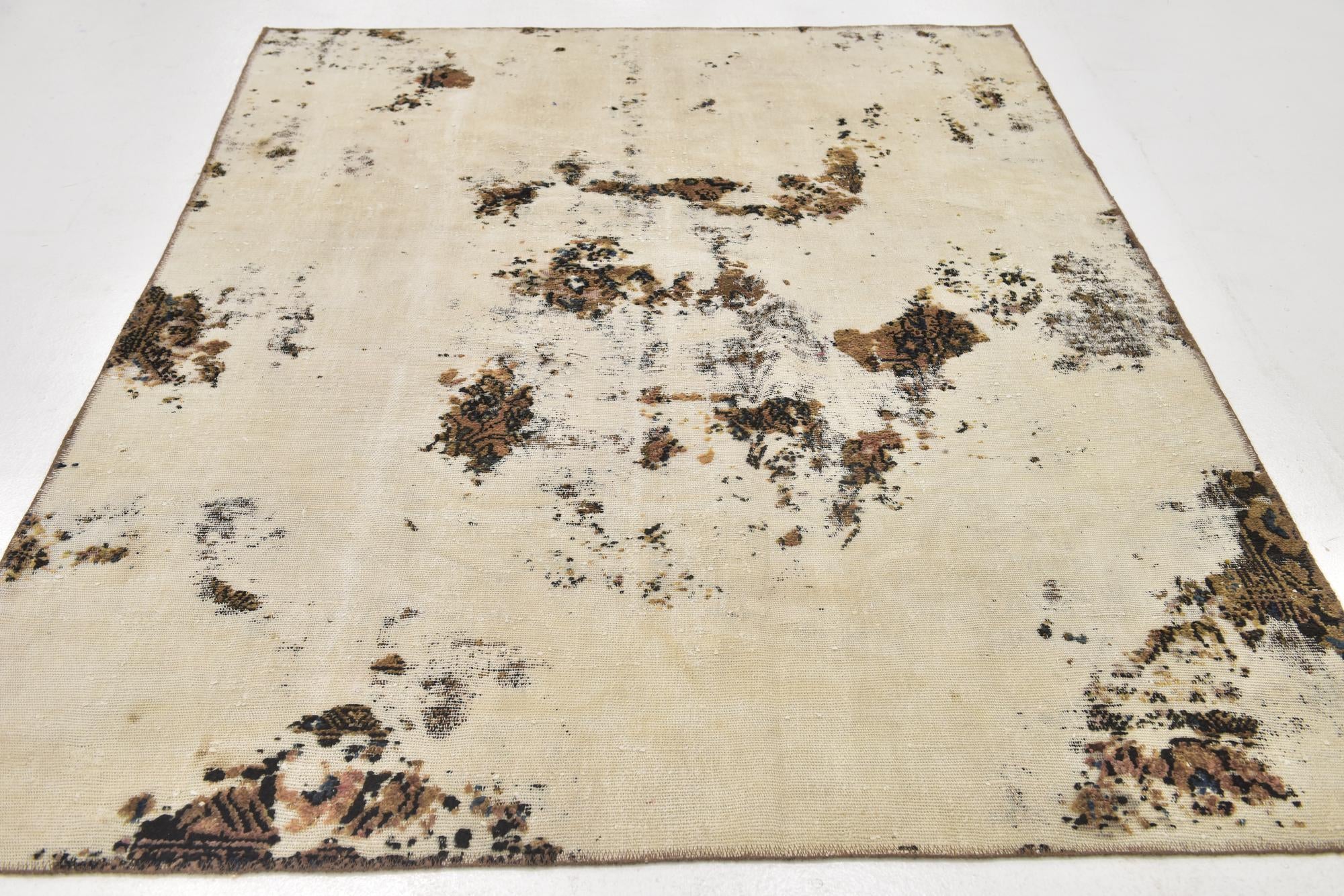 5' 8 x 7' Hand Knotted Ultra Vintage Persian Wool Rug