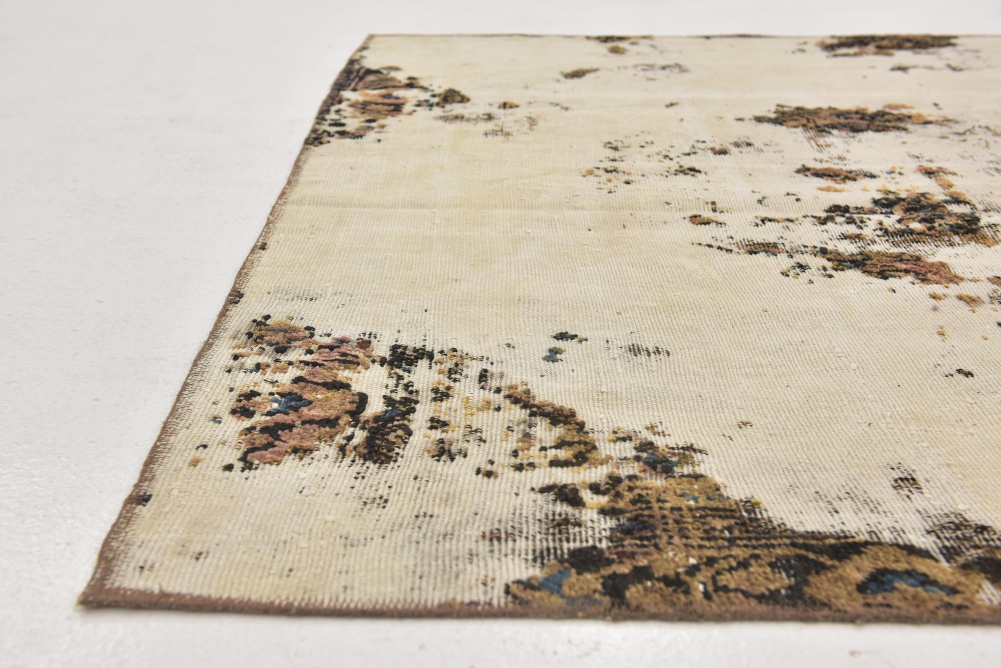 5' 8 x 7' Hand Knotted Ultra Vintage Persian Wool Rug