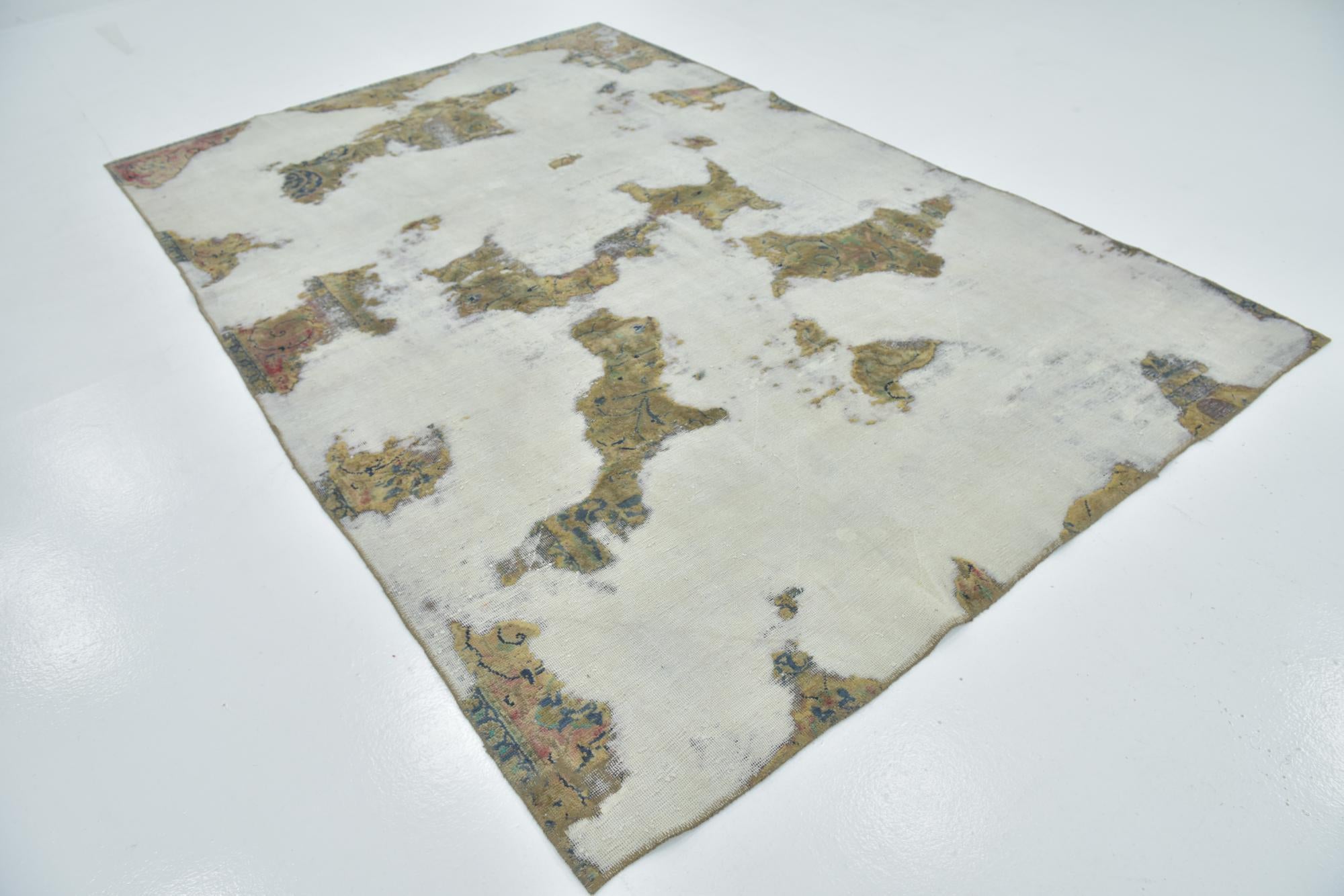 6' 9 x 10' 2 Hand Knotted Ultra Vintage Persian Wool Rug