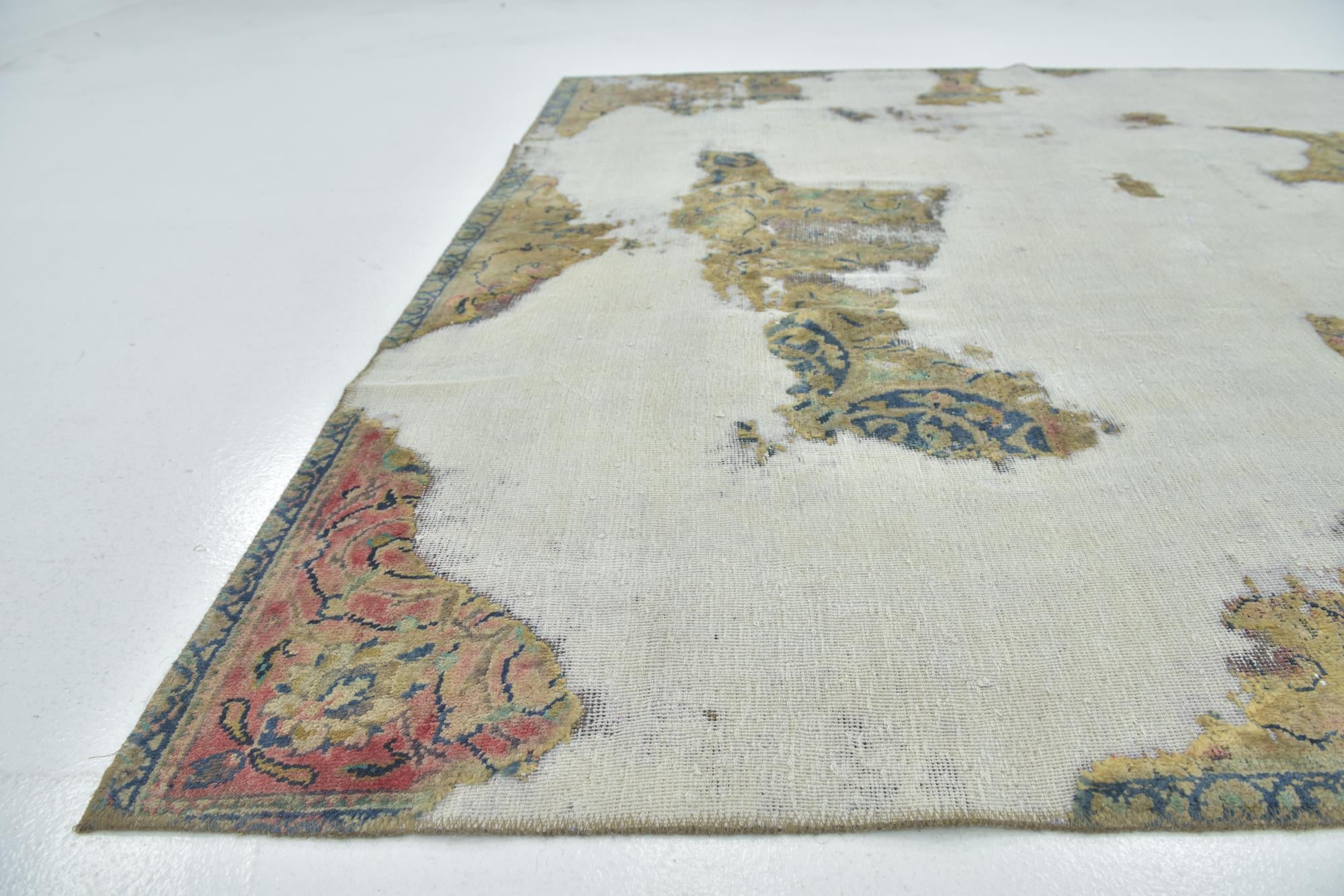 6' 9 x 10' 2 Hand Knotted Ultra Vintage Persian Wool Rug