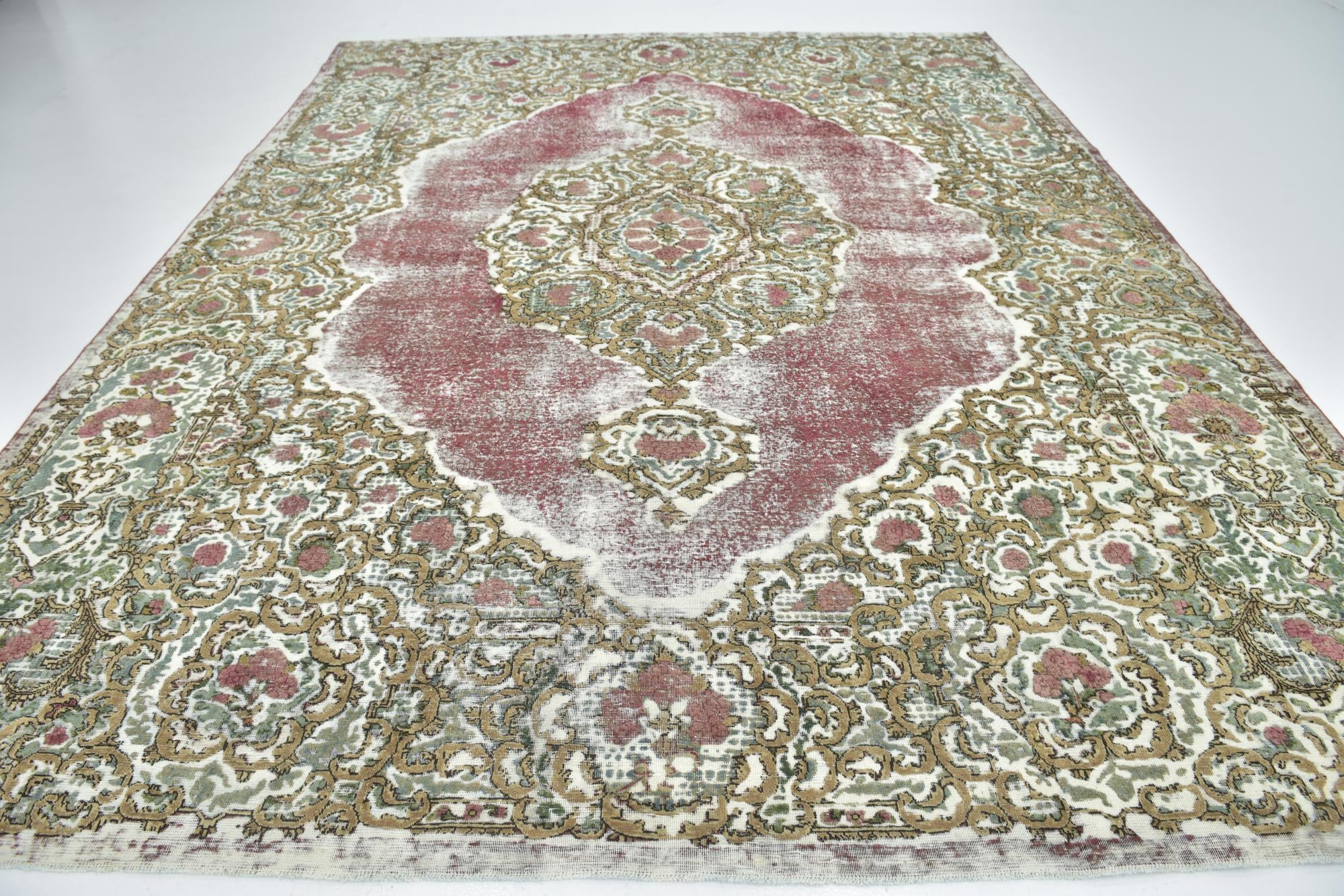 300cm x 385cm anudado a mano Ultra Vintage Alfombra Persa Lana