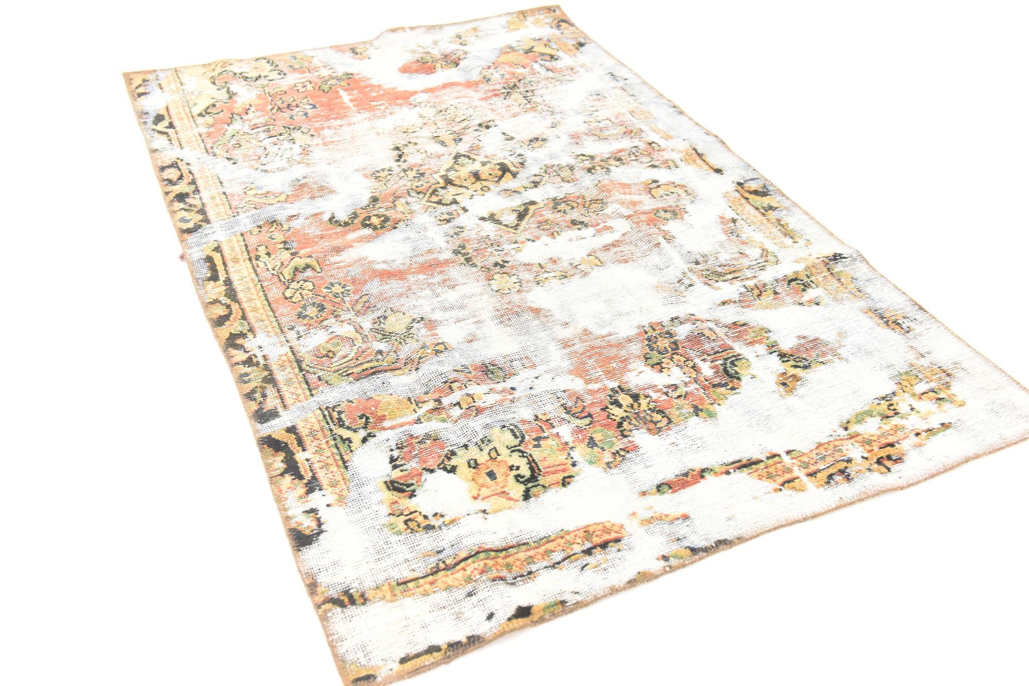3' 6 x 5' 4 Hand Knotted Ultra Vintage Persian Wool Rug