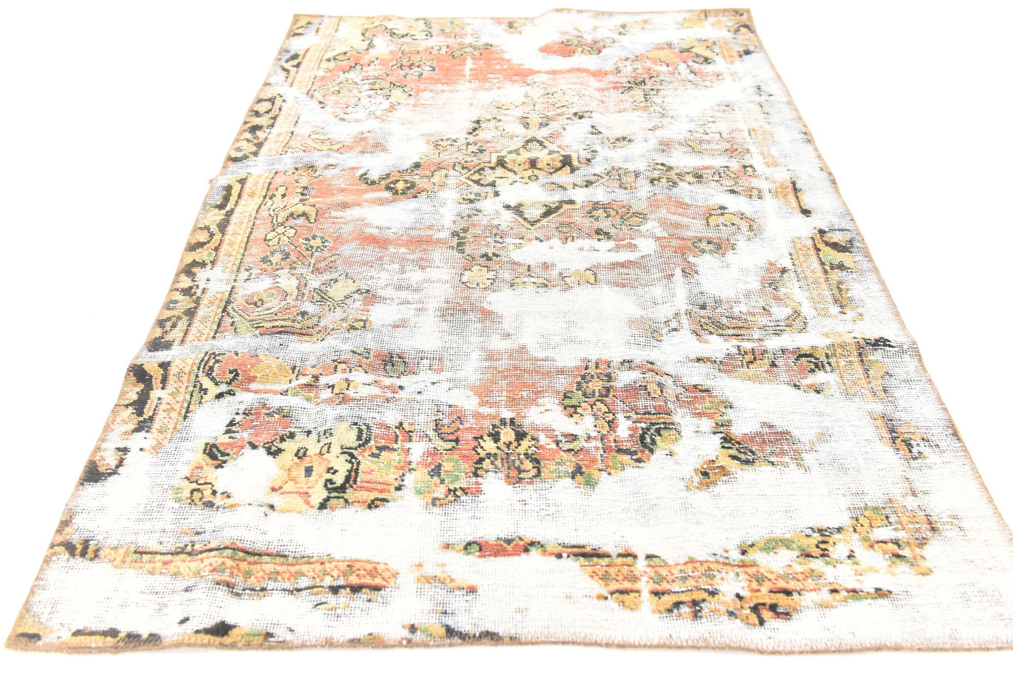 3' 6 x 5' 4 Hand Knotted Ultra Vintage Persian Wool Rug