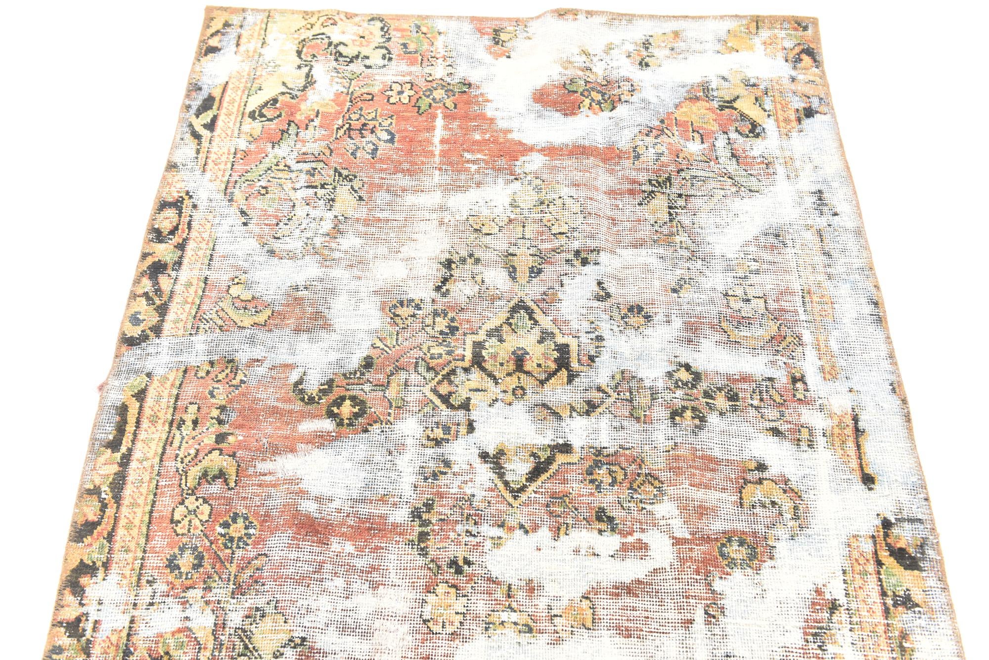 3' 6 x 5' 4 Hand Knotted Ultra Vintage Persian Wool Rug