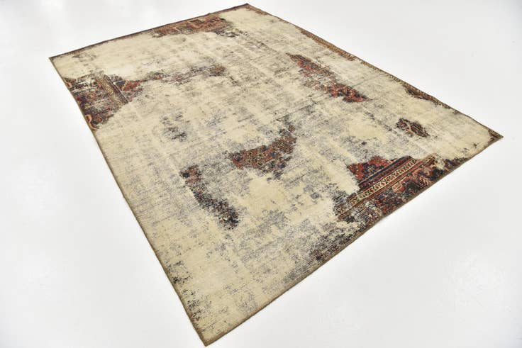 Detail image of 6' 5 x 9' Hand Knotted Ultra Vintage Persian Wool Rug