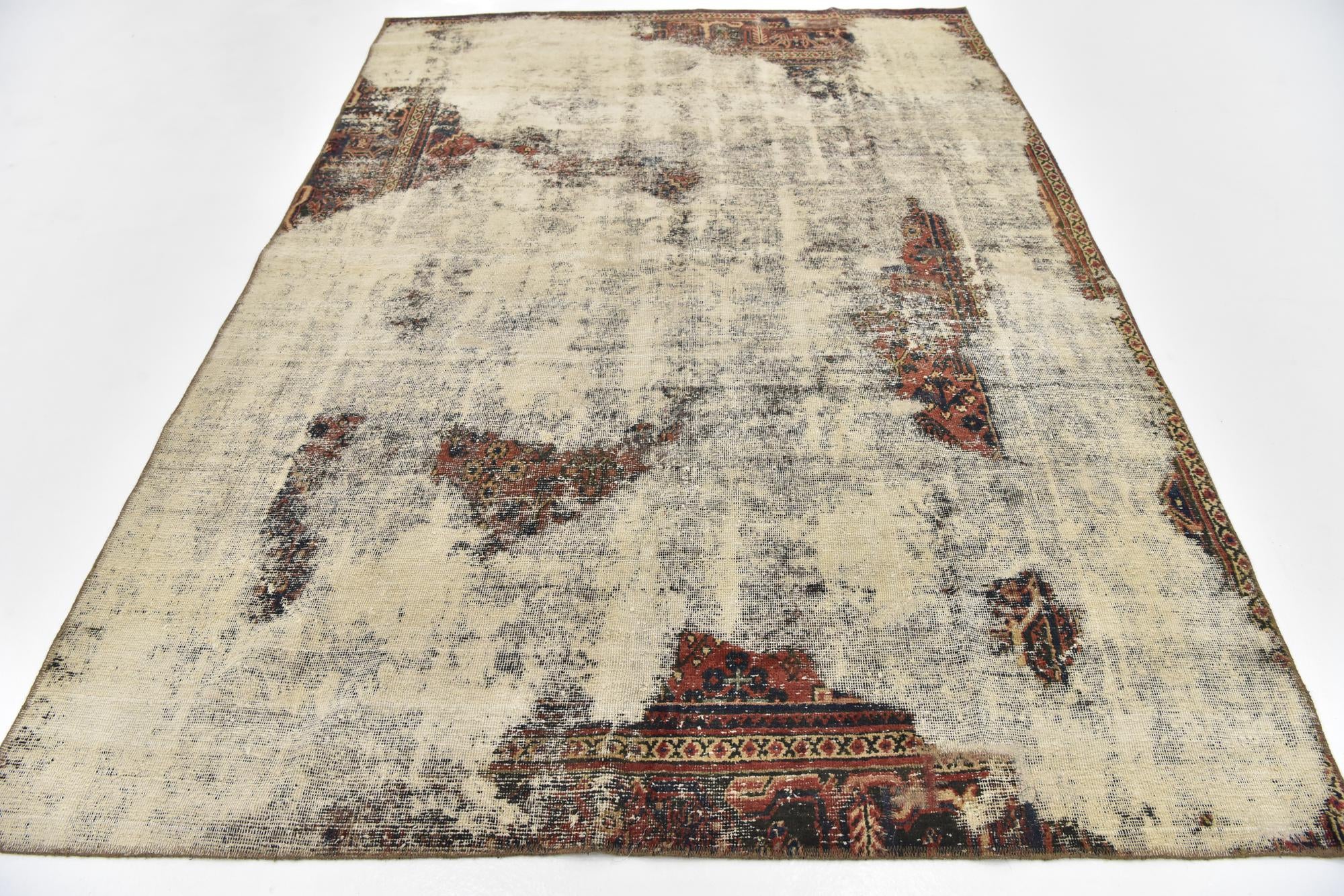 6' 5 x 9' Hand Knotted Ultra Vintage Persian Wool Rug