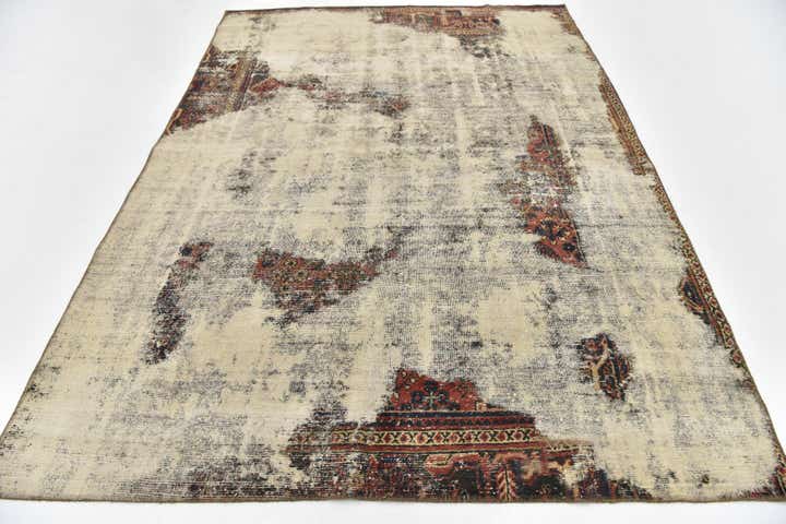 6' 5 x 9' Hand Knotted Ultra Vintage Persian Wool Rug