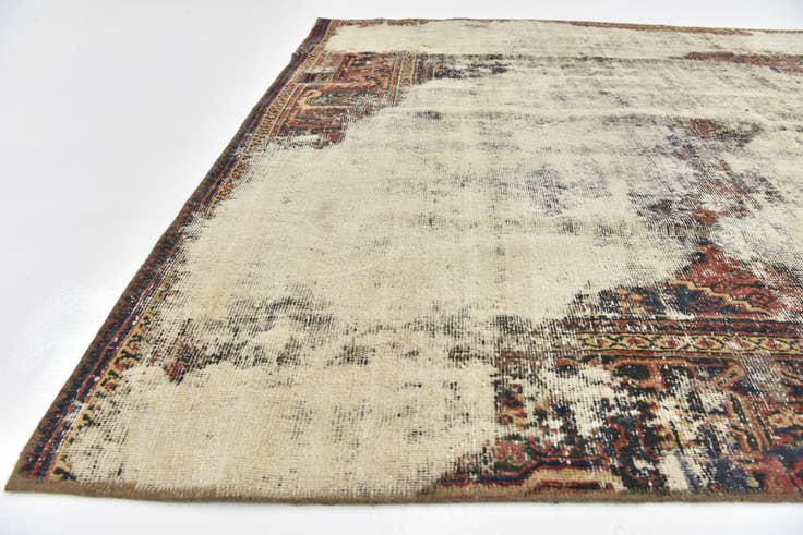 Detail image of 6' 5 x 9' Hand Knotted Ultra Vintage Persian Wool Rug