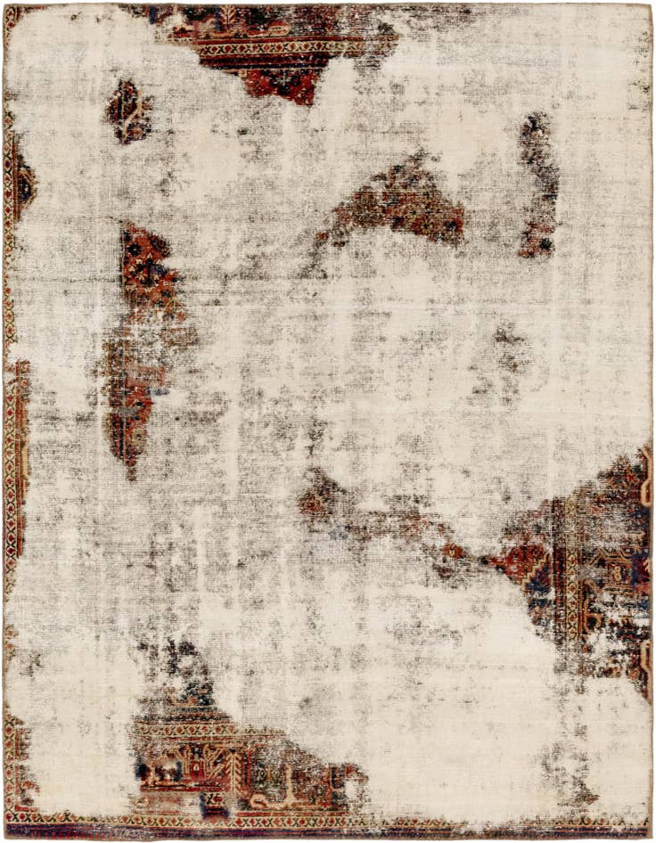 Detail image of 6' 5 x 9' Hand Knotted Ultra Vintage Persian Wool Rug