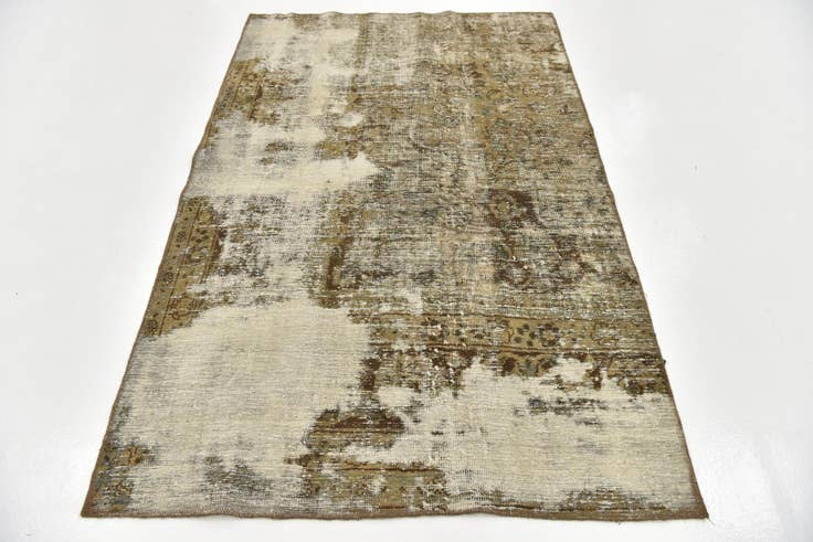 Detail image of 4' 2 x 6' 4 Hand Knotted Ultra Vintage Persian Wool Rug