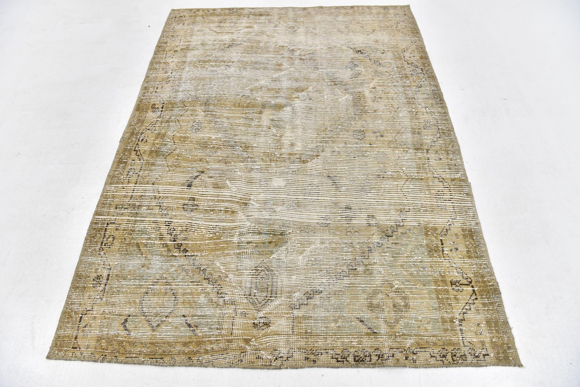 4' 8 x 6' 4 Hand Knotted Ultra Vintage Persian Wool Rug