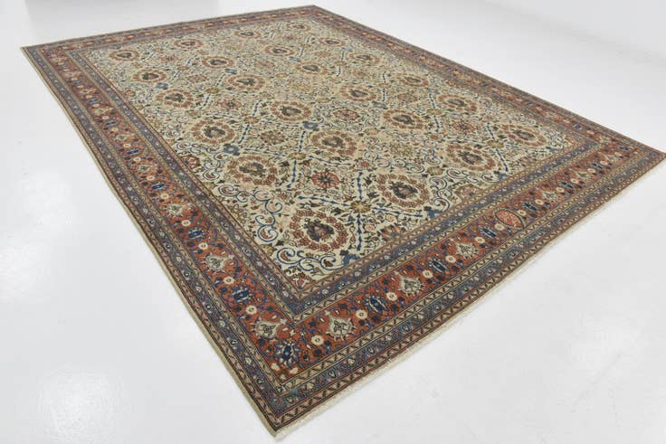 Detail image of 9' 10 x 13' Hand Knotted Ultra Vintage Persian Wool Rug