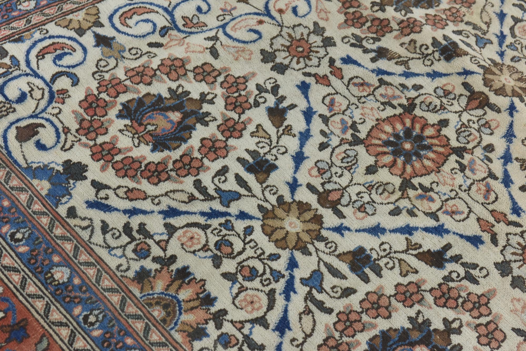 9' 10 x 13' Hand Knotted Ultra Vintage Persian Wool Rug