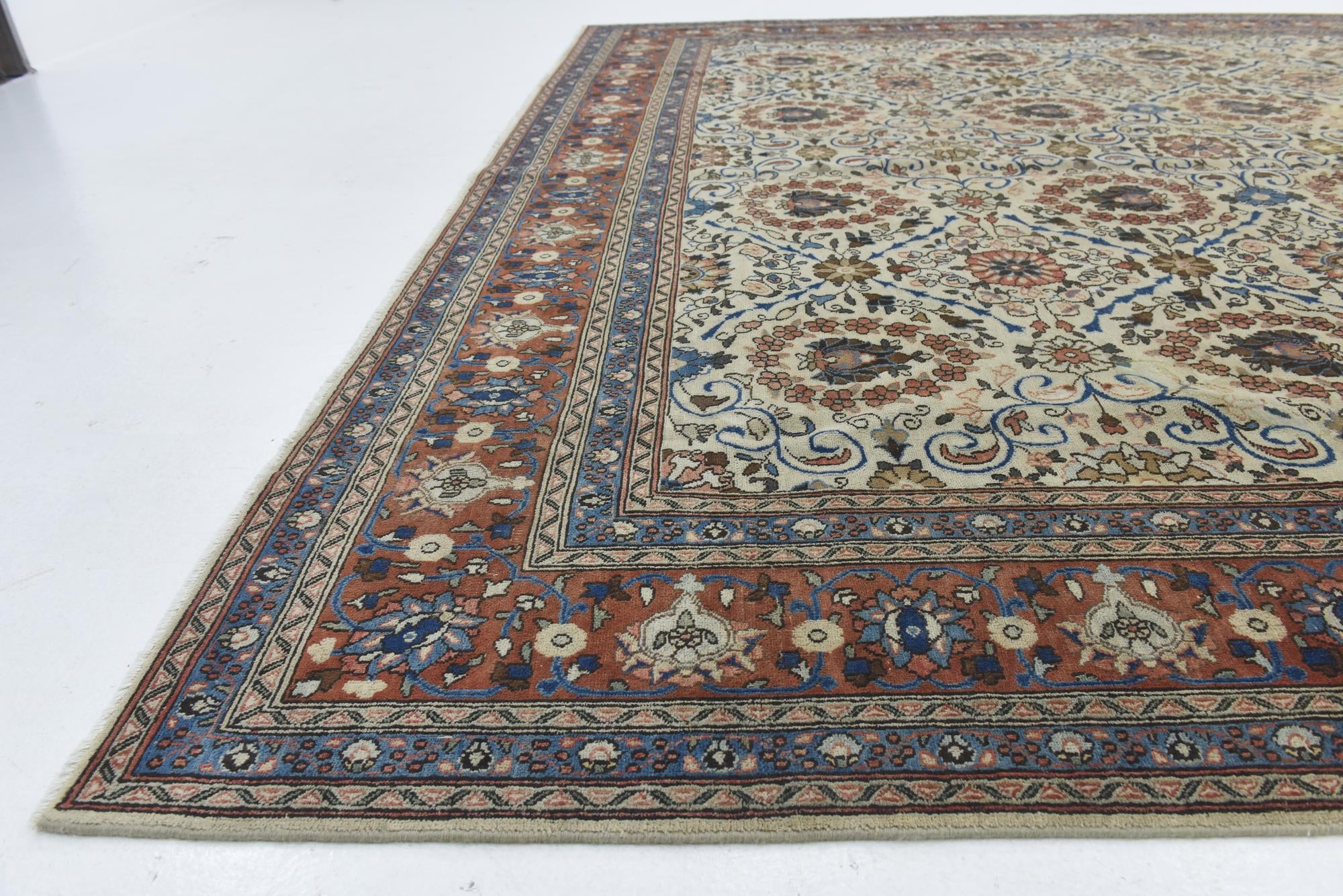 9' 10 x 13' Hand Knotted Ultra Vintage Persian Wool Rug