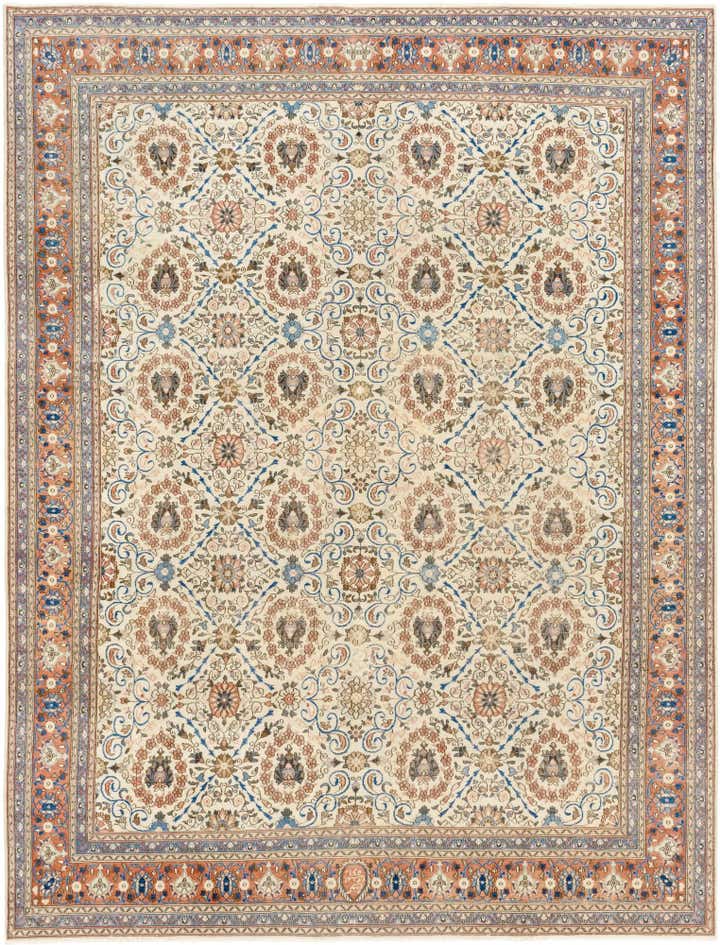 9' 10 x 13' Hand Knotted Ultra Vintage Persian Wool Rug