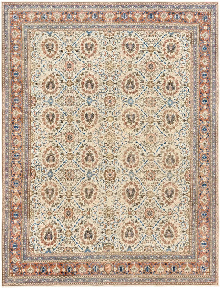 Detail image of 9' 10 x 13' Hand Knotted Ultra Vintage Persian Wool Rug
