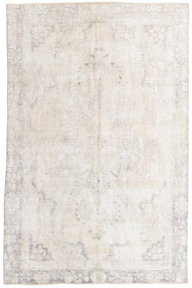 Detail image of 5' 10 x 9' Hand Knotted Ultra Vintage Persian Wool Rug
