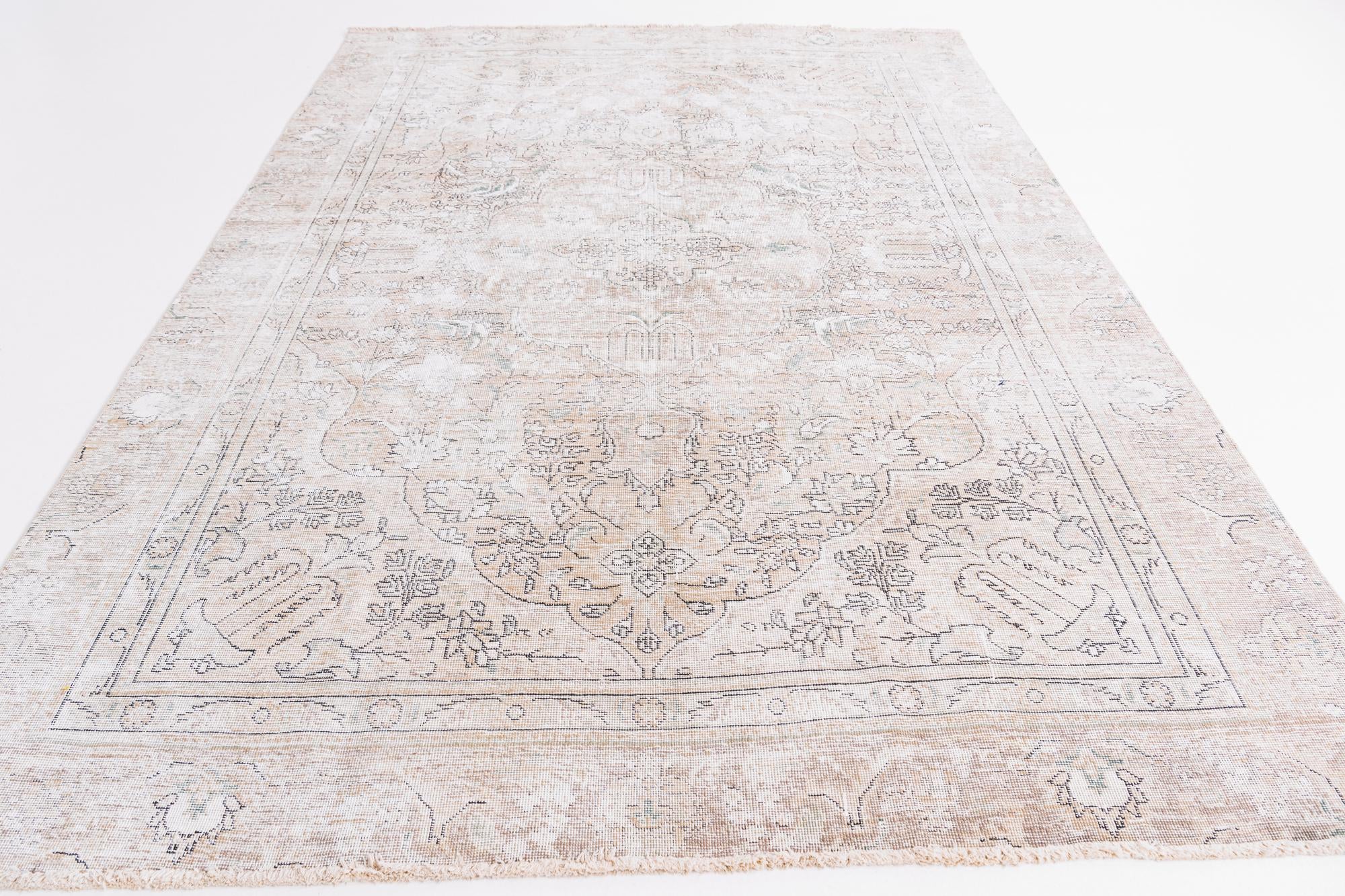 7' 3 x 10' 8 Hand Knotted Ultra Vintage Persian Wool Rug