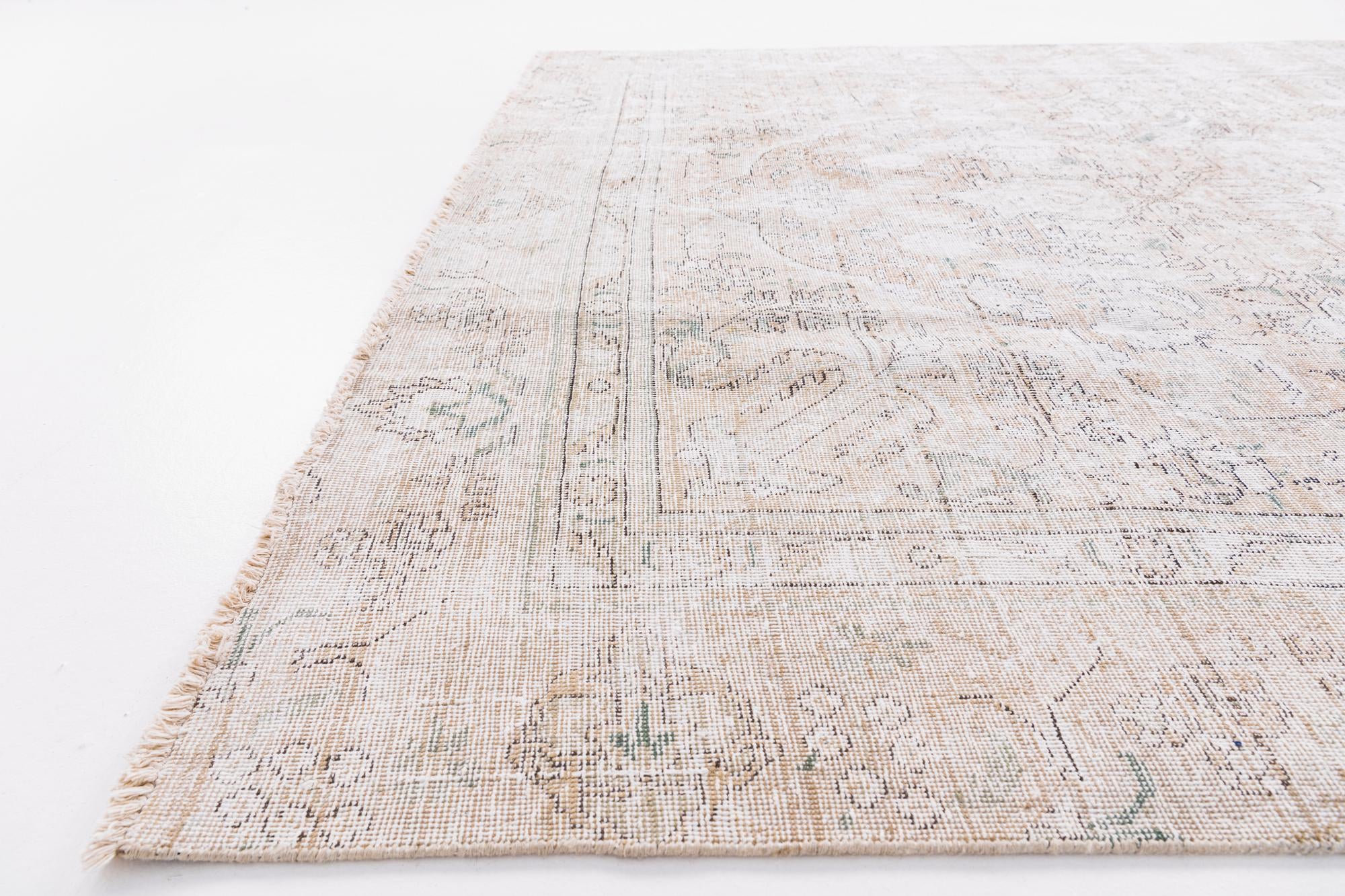 7' 3 x 10' 8 Hand Knotted Ultra Vintage Persian Wool Rug