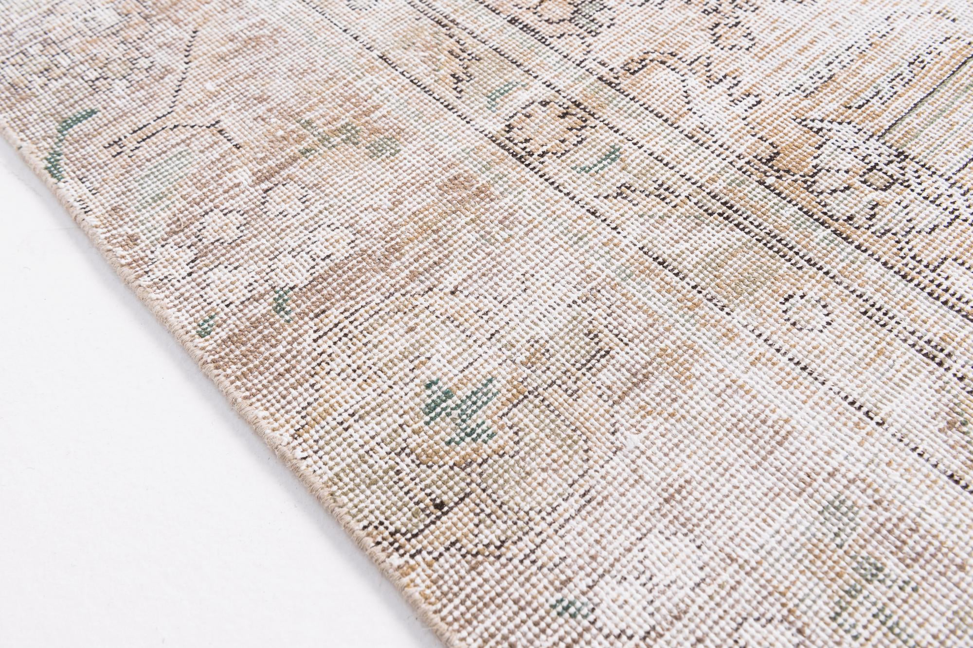 7' 3 x 10' 8 Hand Knotted Ultra Vintage Persian Wool Rug