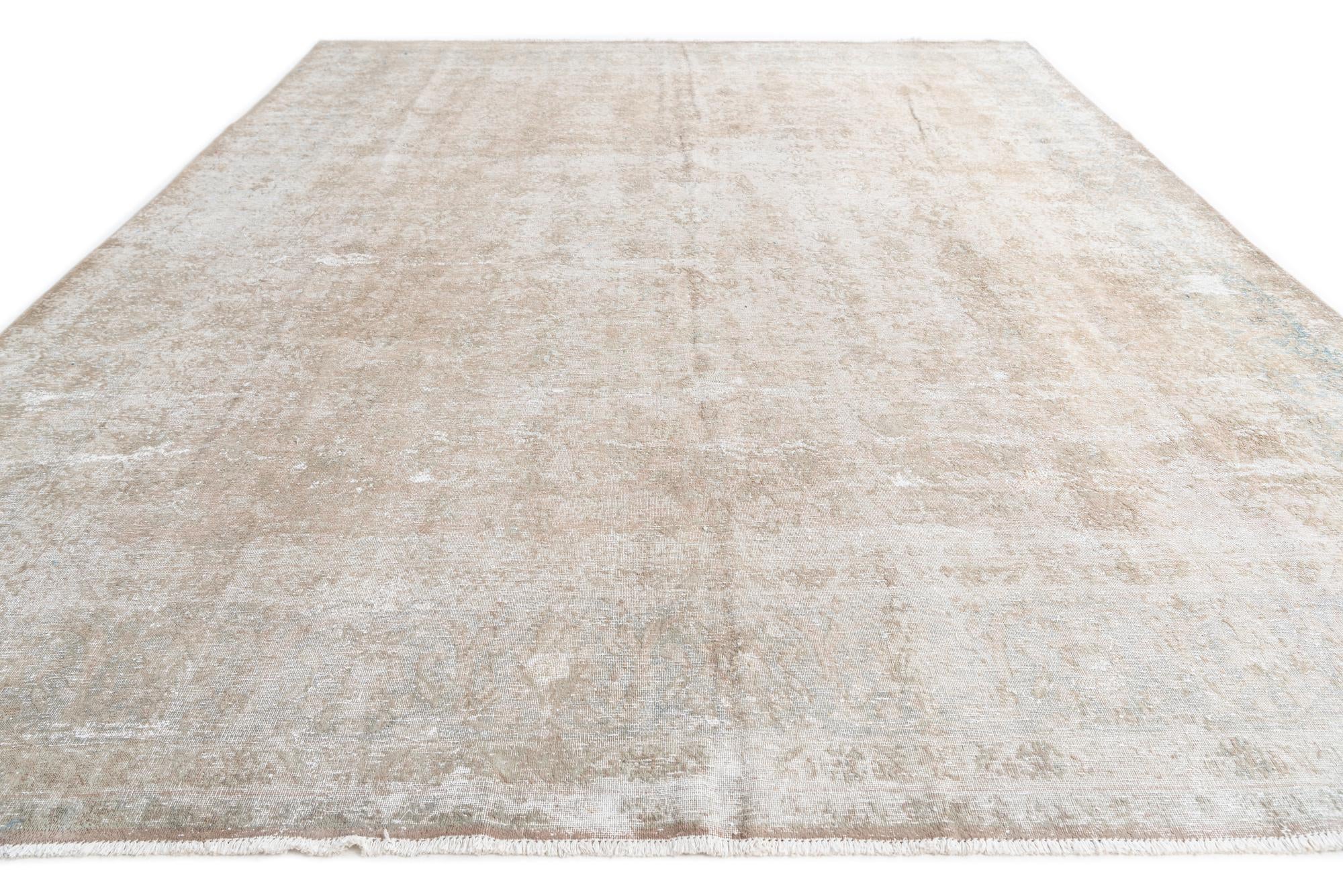 9' 5 x 12' 8 Hand Knotted Ultra Vintage Persian Wool Rug