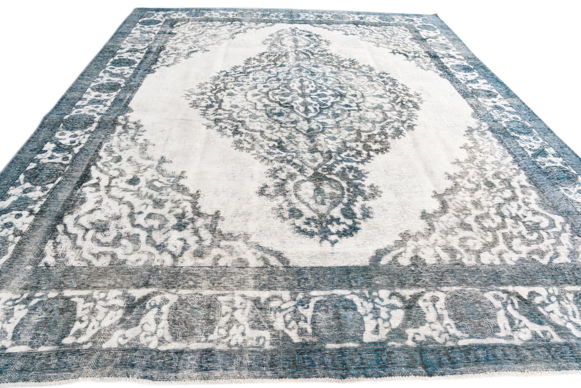10' x 12' 3 Hand Knotted Ultra Vintage Persian Wool Rug