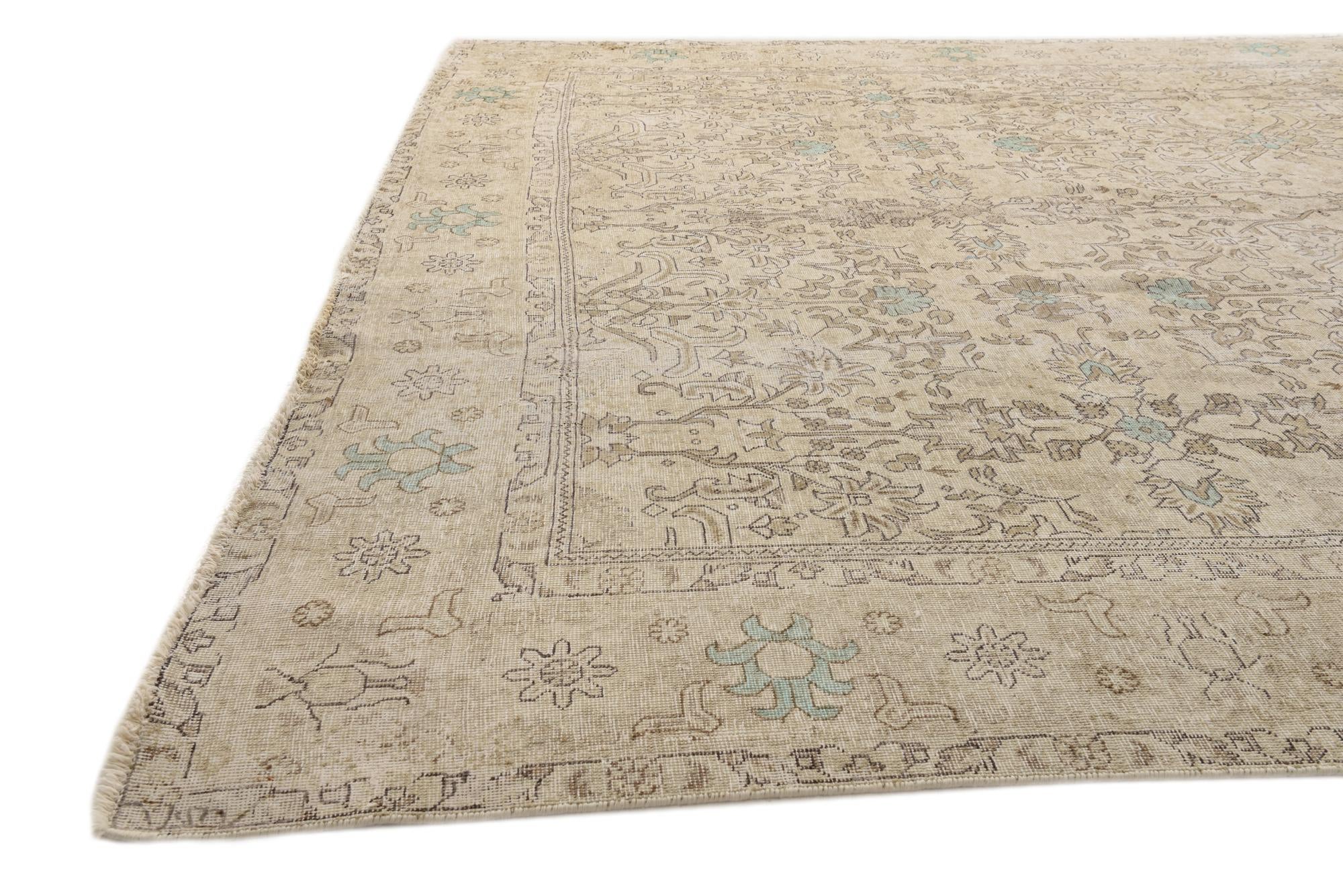 9' 6 x 12' 6 Hand Knotted Ultra Vintage Persian Wool Rug