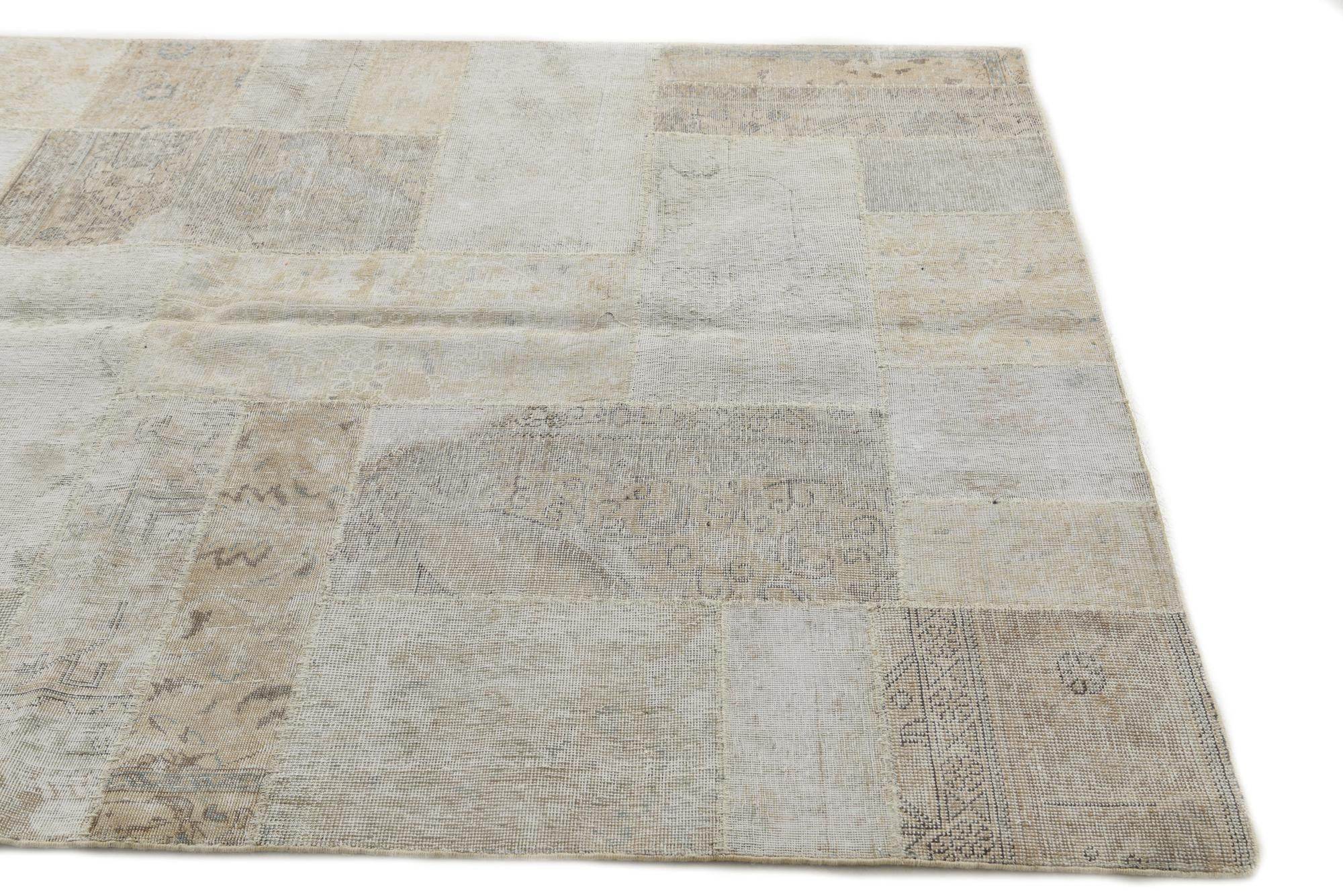 5' 8 x 8' Hand Knotted Ultra Vintage Persian Wool Rug