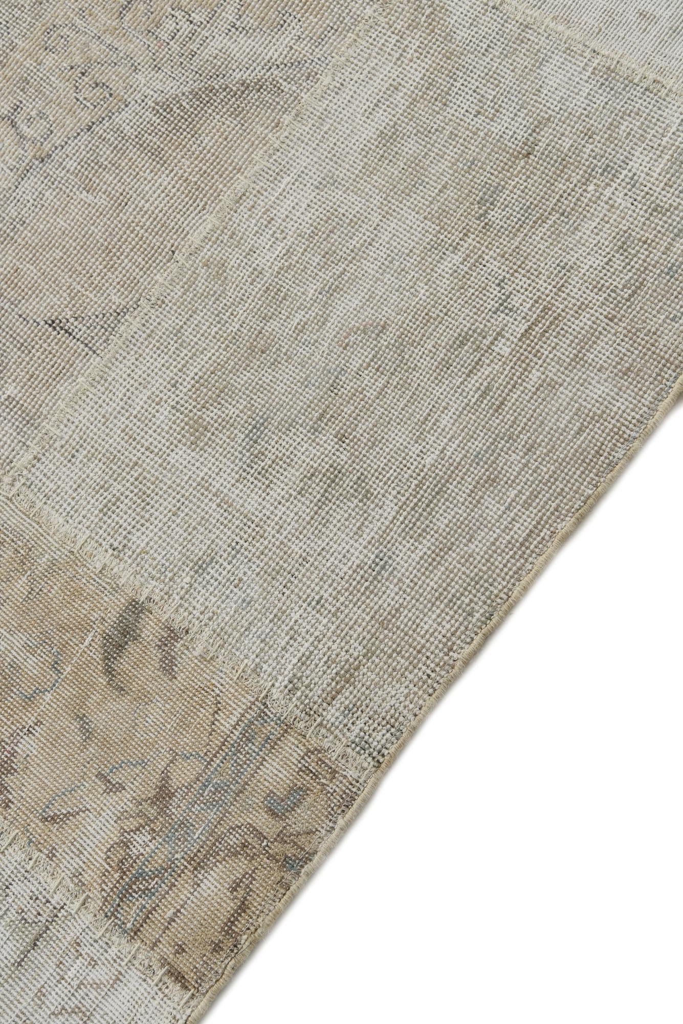 5' 8 x 8' Hand Knotted Ultra Vintage Persian Wool Rug