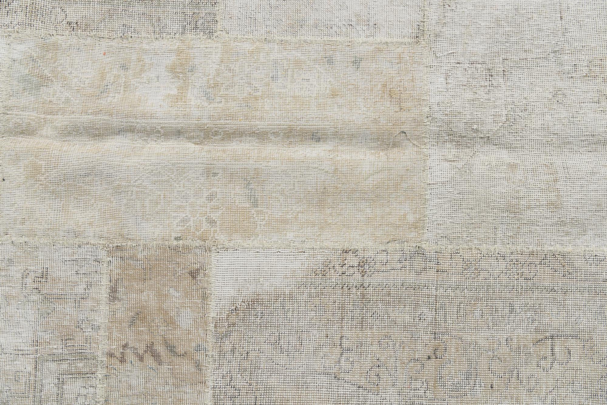 5' 8 x 8' Hand Knotted Ultra Vintage Persian Wool Rug