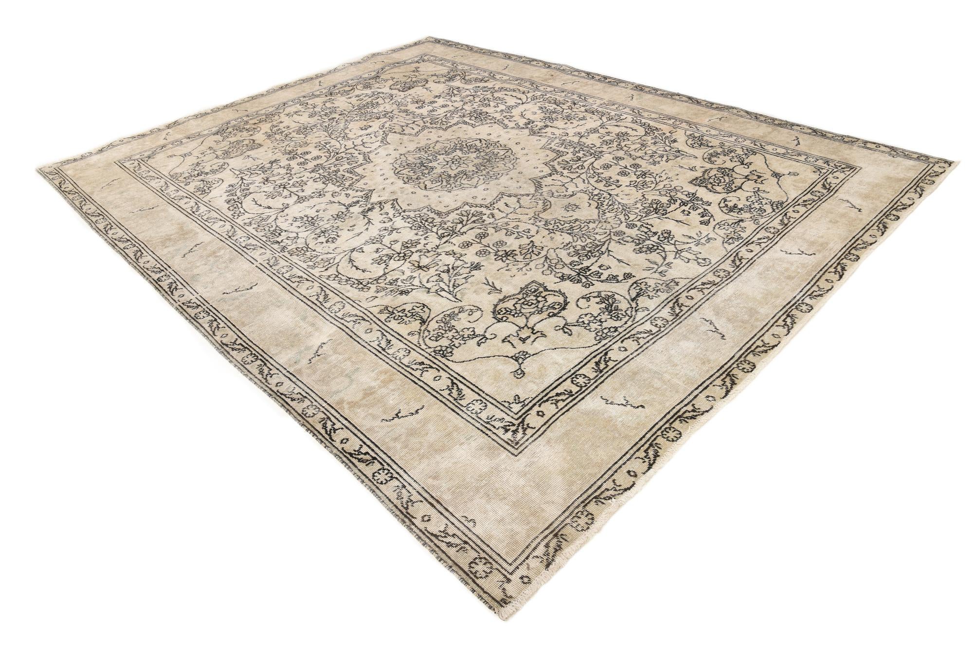 9' 8 x 12' 3 Hand Knotted Ultra Vintage Persian Wool Rug
