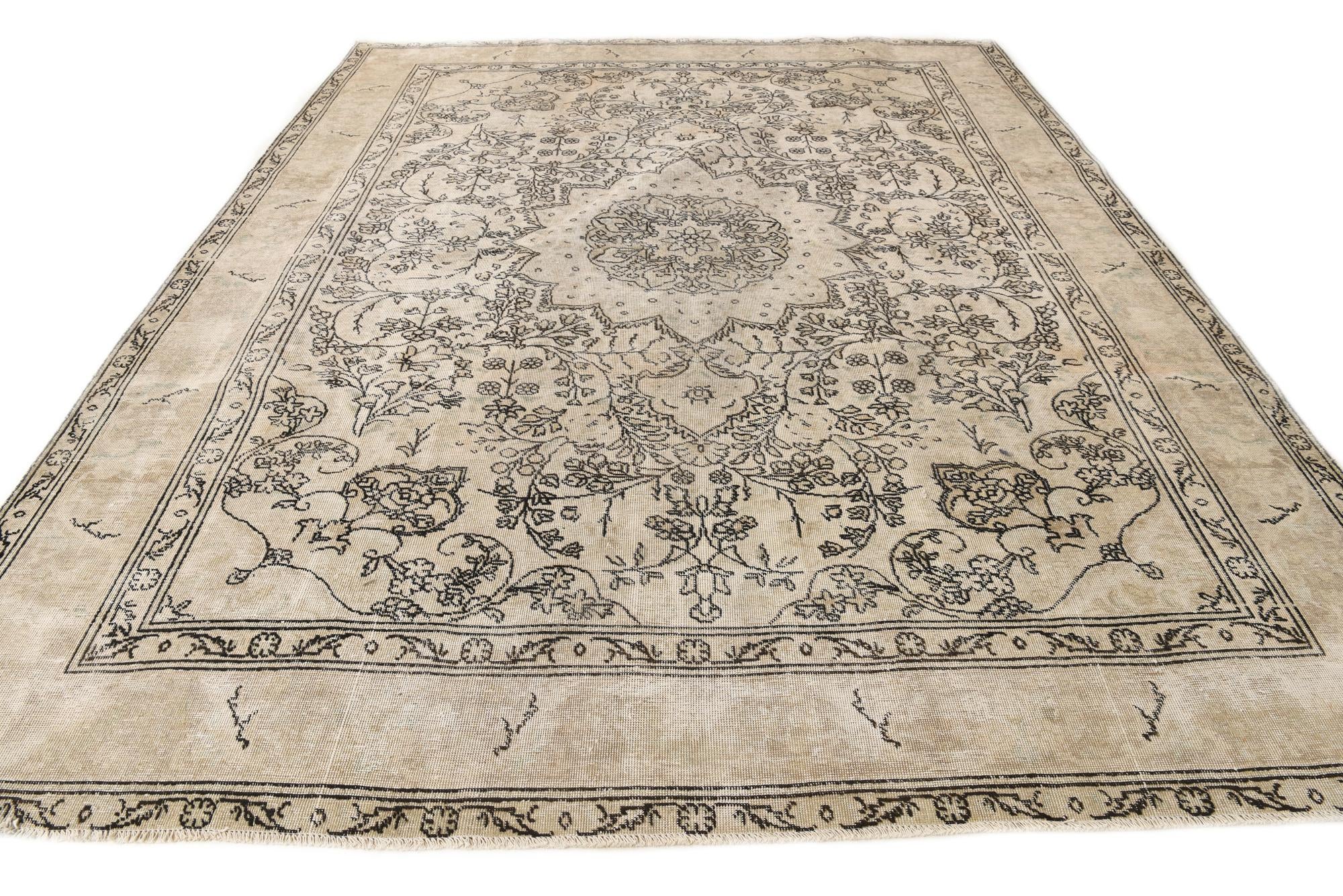 9' 8 x 12' 3 Hand Knotted Ultra Vintage Persian Wool Rug
