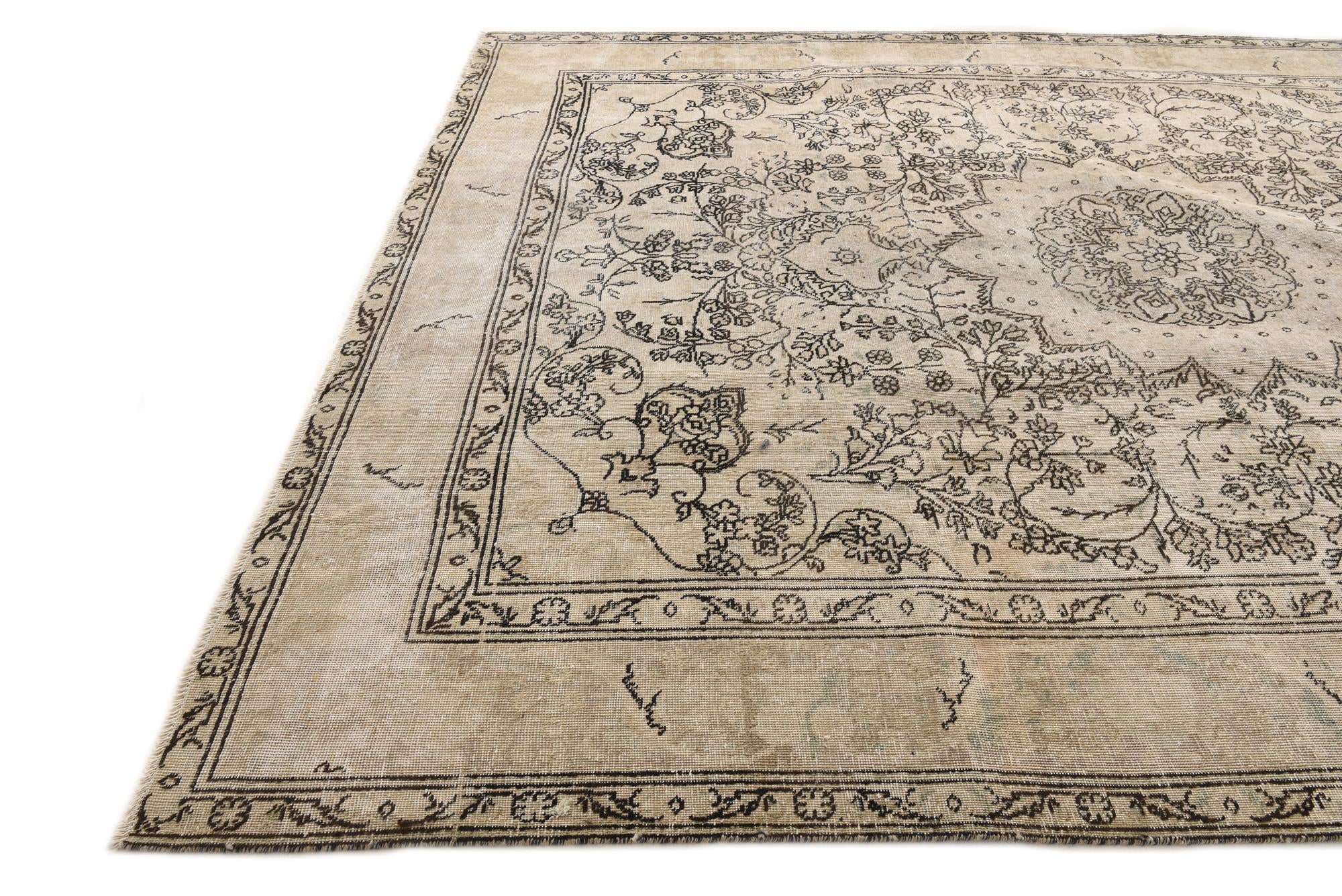 9' 8 x 12' 3 Hand Knotted Ultra Vintage Persian Wool Rug