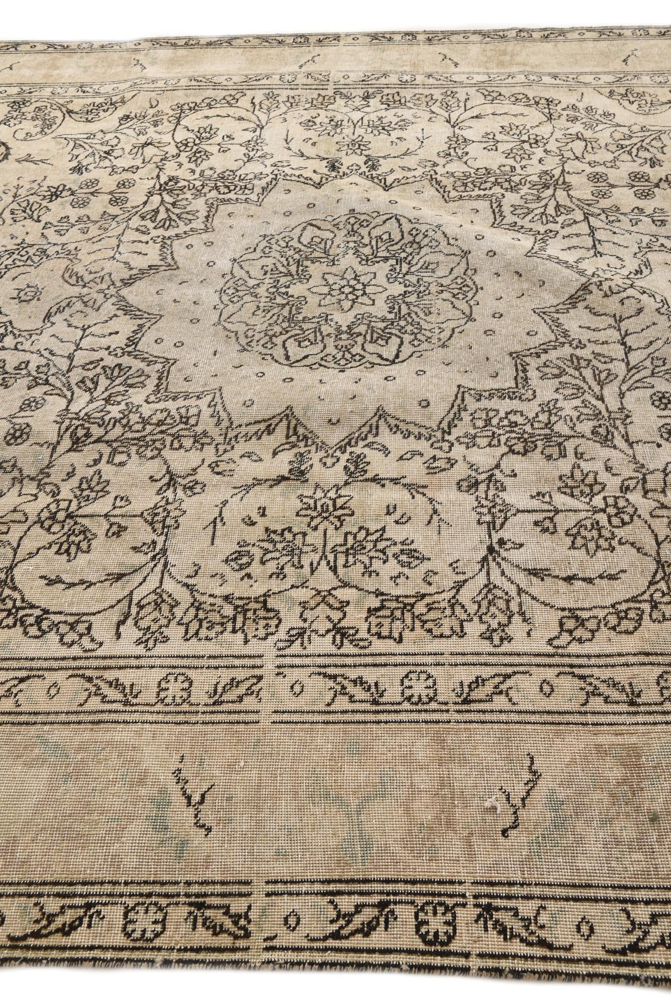 9' 8 x 12' 3 Hand Knotted Ultra Vintage Persian Wool Rug