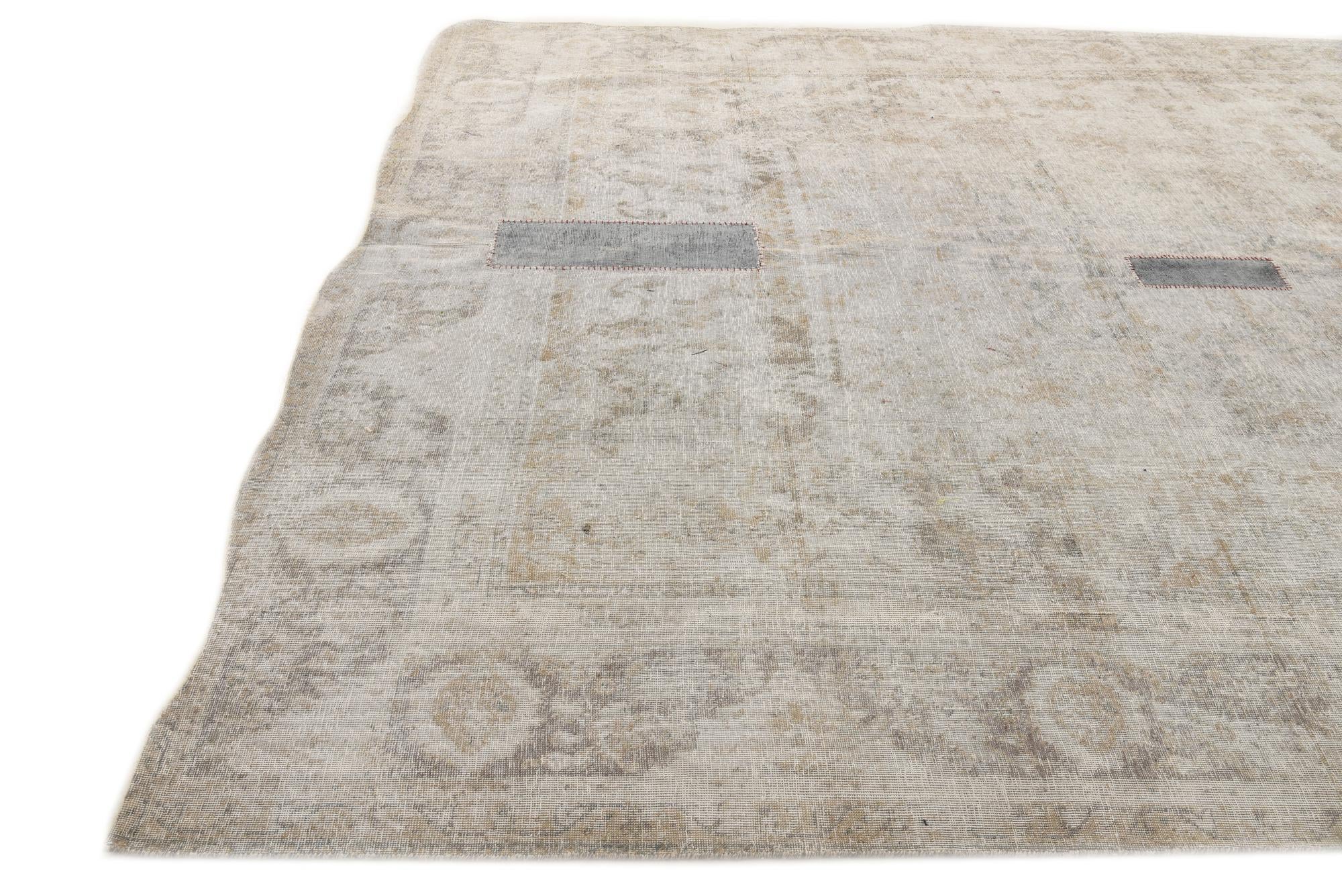 9' 6 x 11' 5 Hand Knotted Ultra Vintage Persian Wool Rug