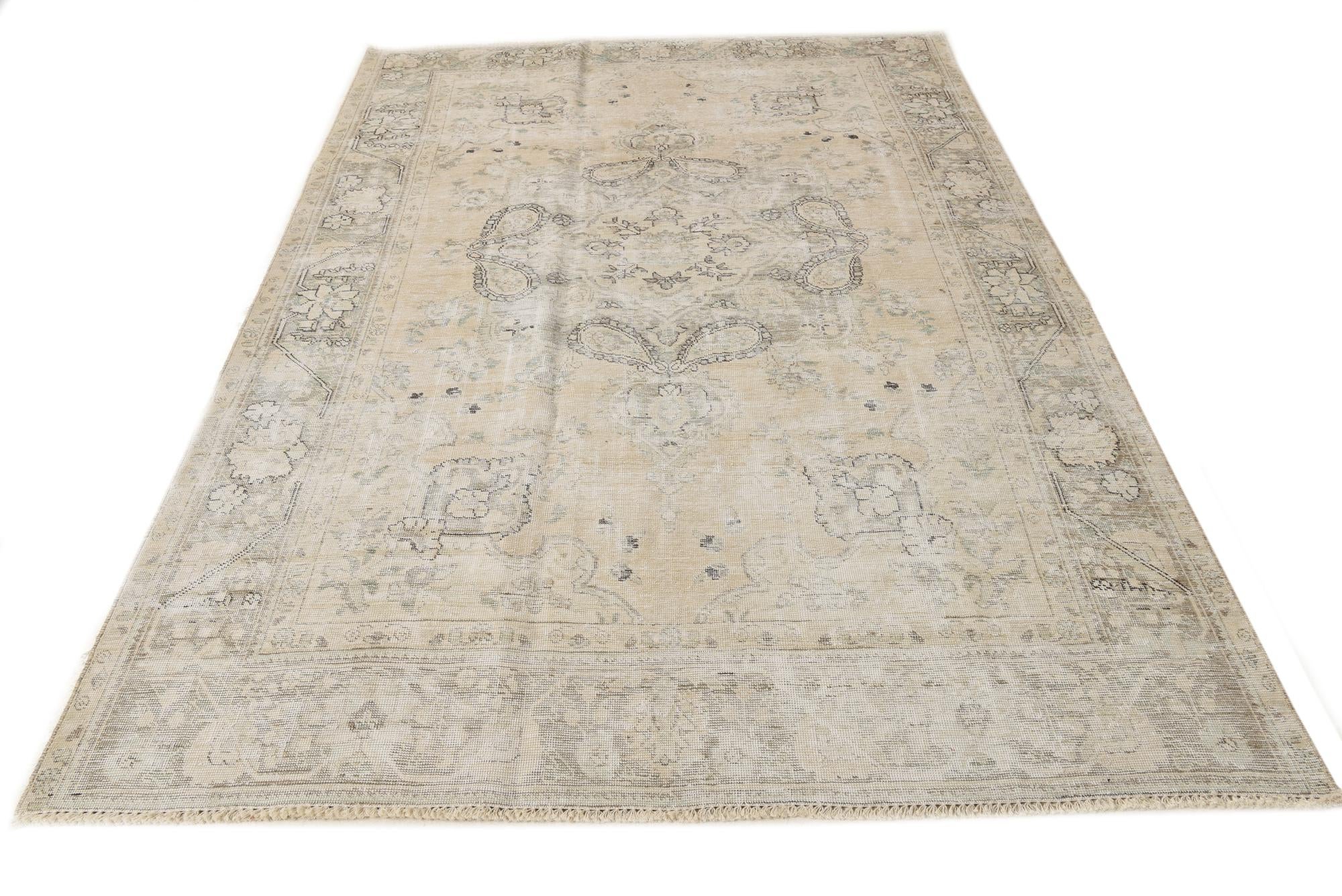 6' x 9' 6 Hand Knotted Ultra Vintage Persian Wool Rug