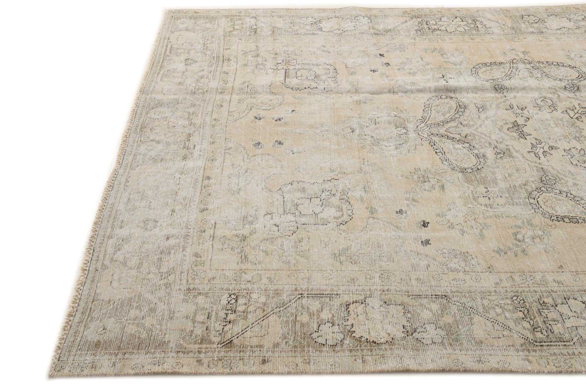 6' x 9' 6 Hand Knotted Ultra Vintage Persian Wool Rug