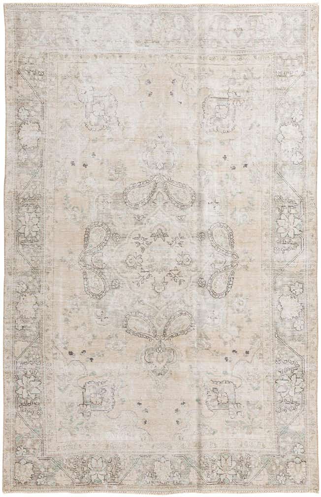 6' x 9' 6 Hand Knotted Ultra Vintage Persian Wool Rug