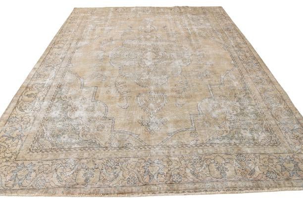 9' 4 x 12' 1 Hand Knotted Ultra Vintage Persian Wool Rug