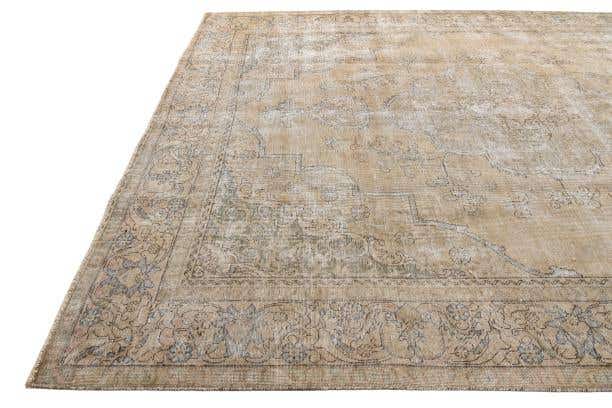 9' 4 x 12' 1 Hand Knotted Ultra Vintage Persian Wool Rug