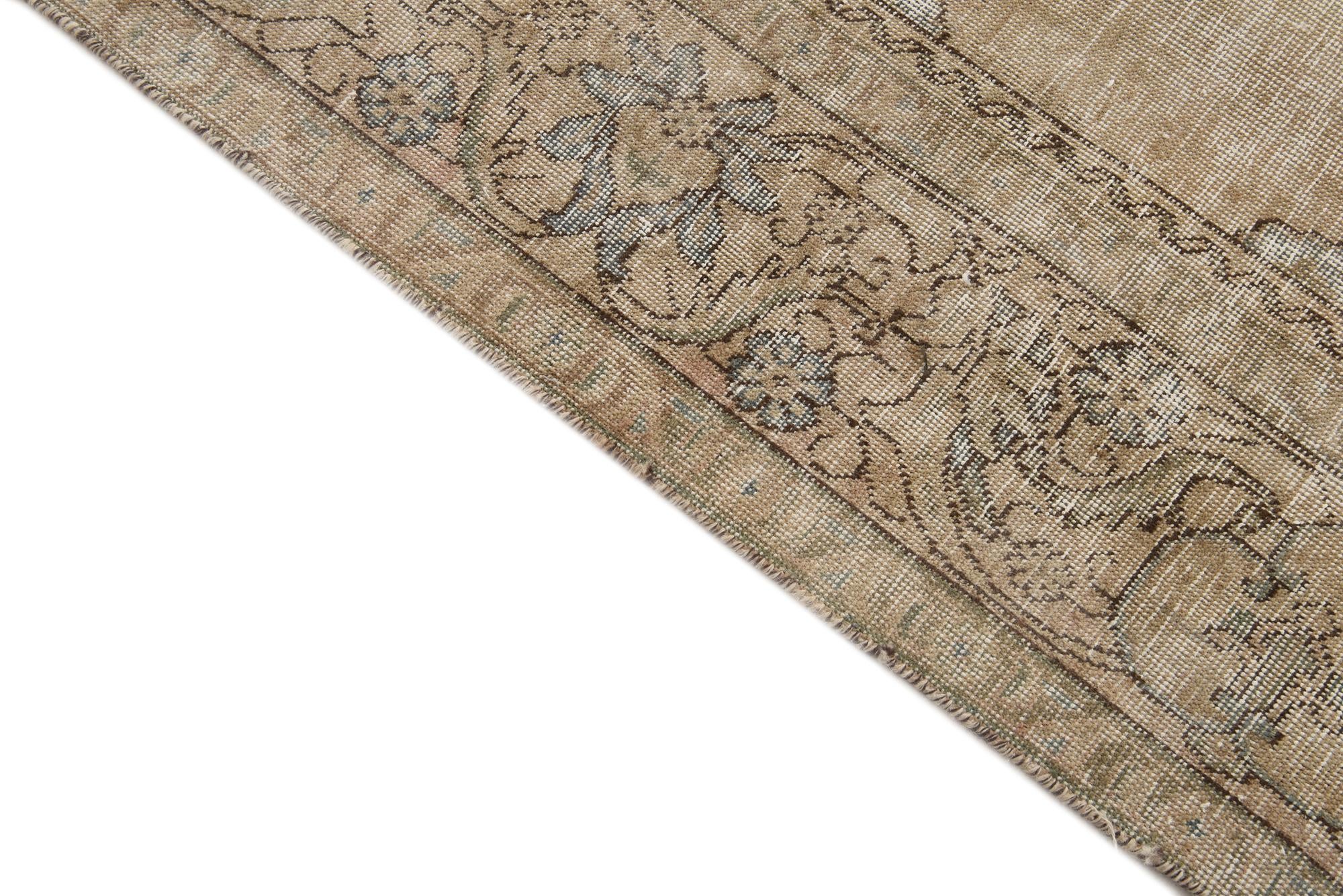 9' 4 x 12' 1 Hand Knotted Ultra Vintage Persian Wool Rug