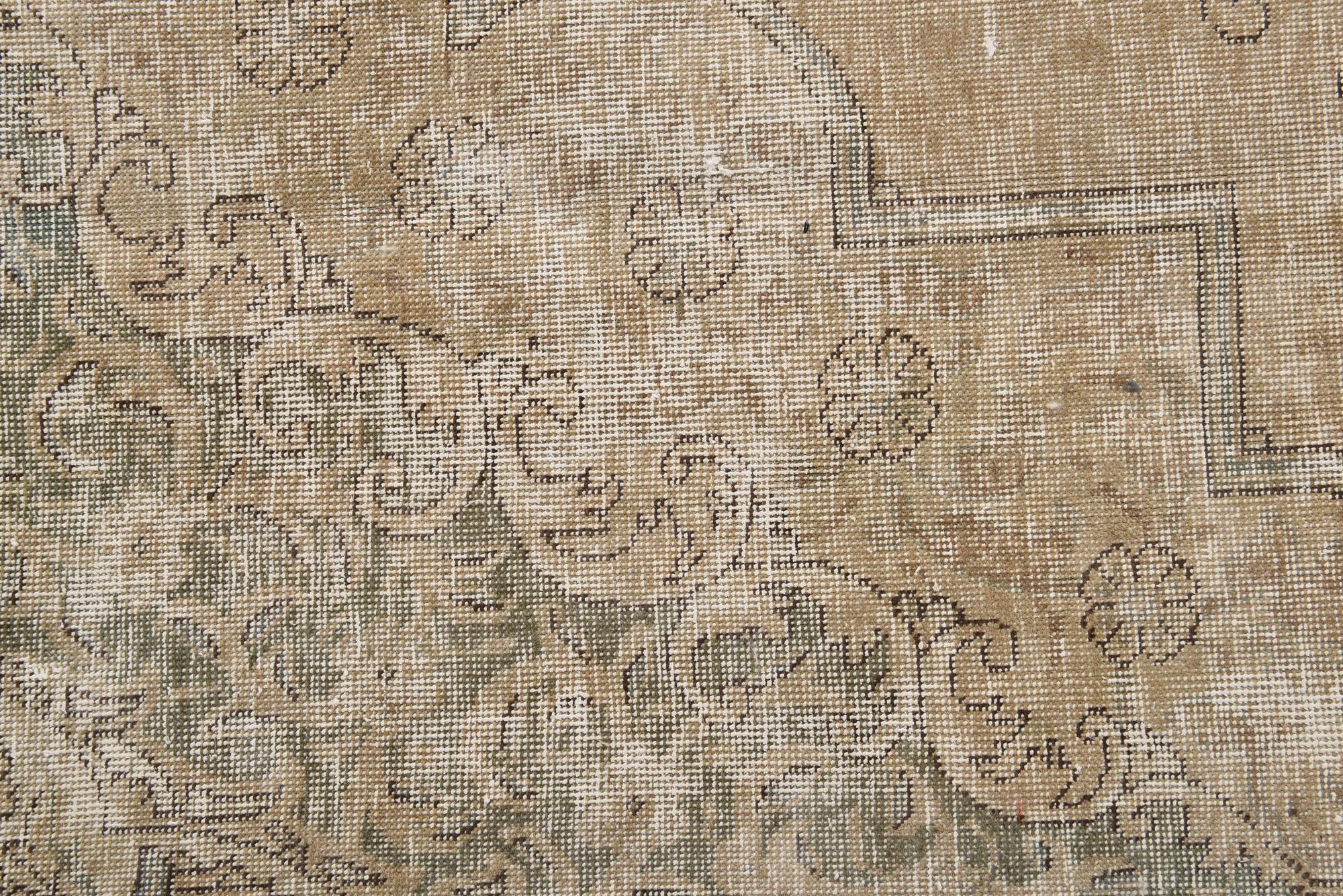 9' 4 x 12' 1 Hand Knotted Ultra Vintage Persian Wool Rug
