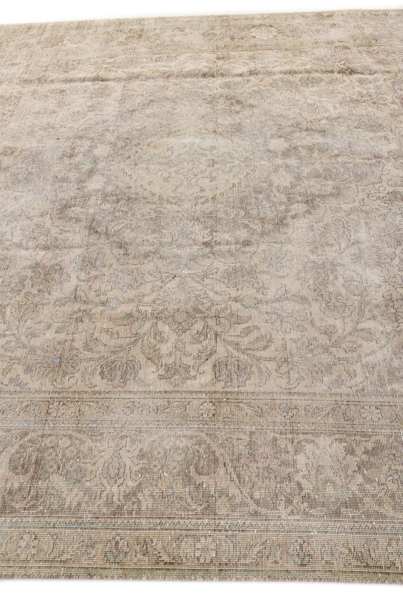 9' 6 x 13' Hand Knotted Ultra Vintage Persian Wool Rug